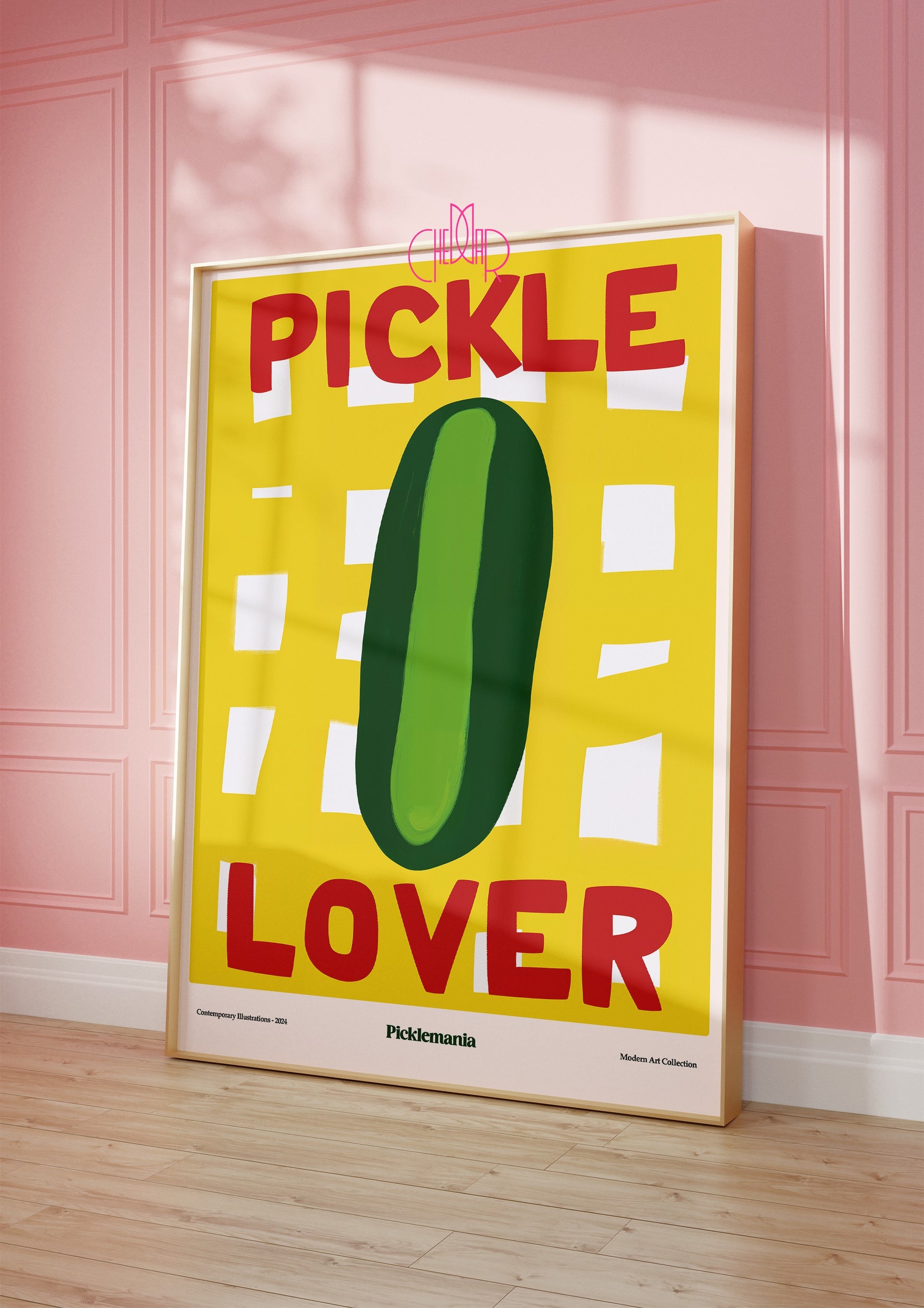 Plakat Pickle Lover, miłośnicy pikli, modernizm, sztuka współczesna,