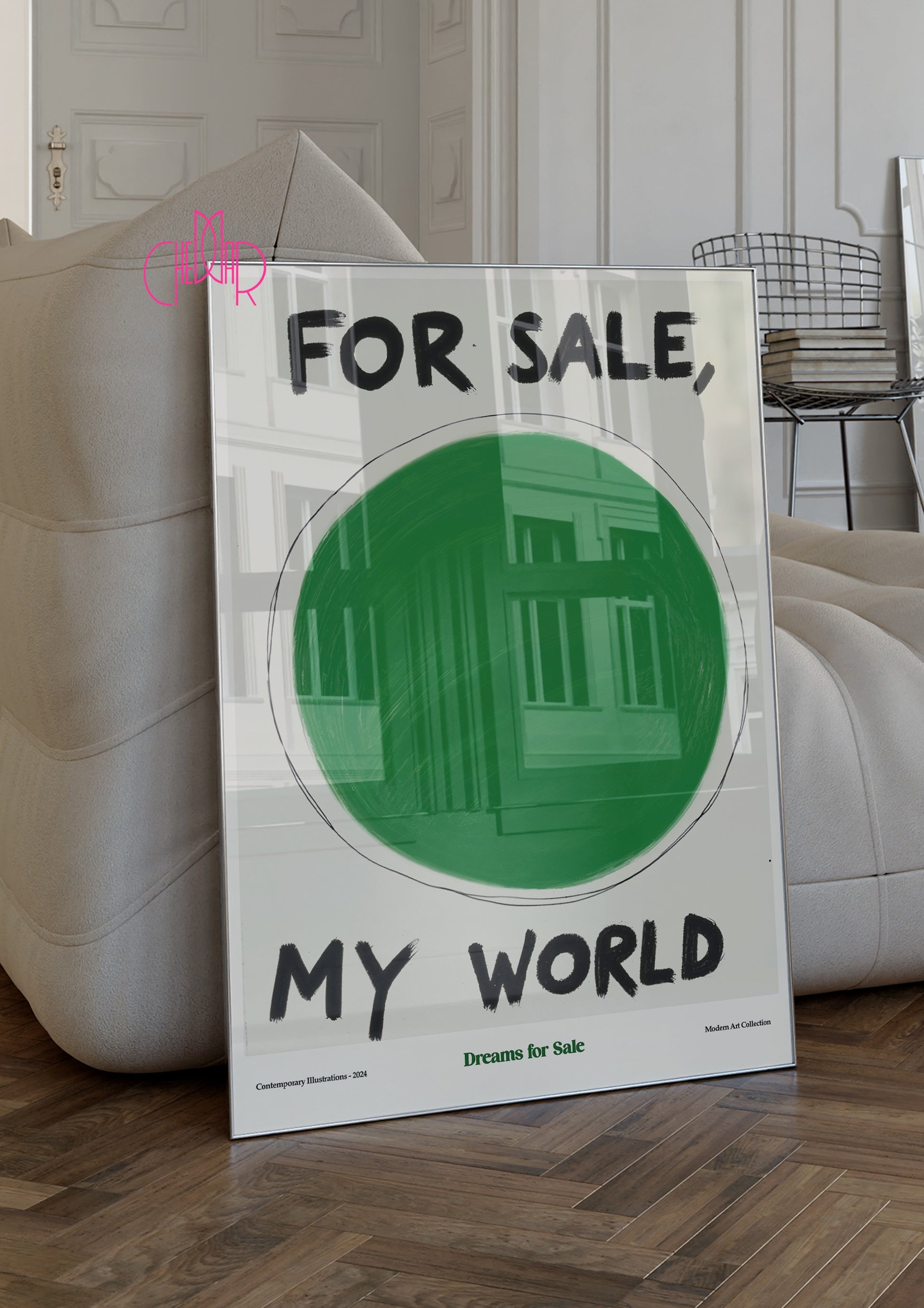 Plakat humorystyczny „Mój Świat na sprzedaż” – współczesny, modernizm