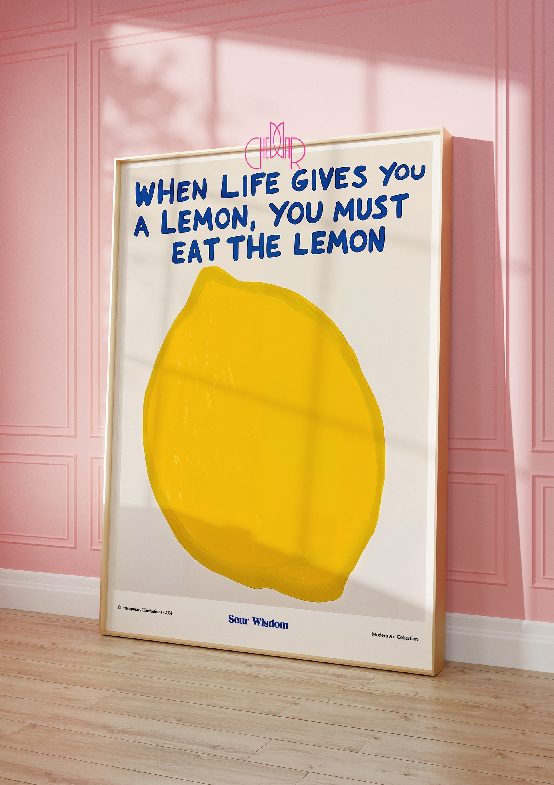 Plakat Zjedz Cytrynę, gorzka prawda, modernizm, współczesność