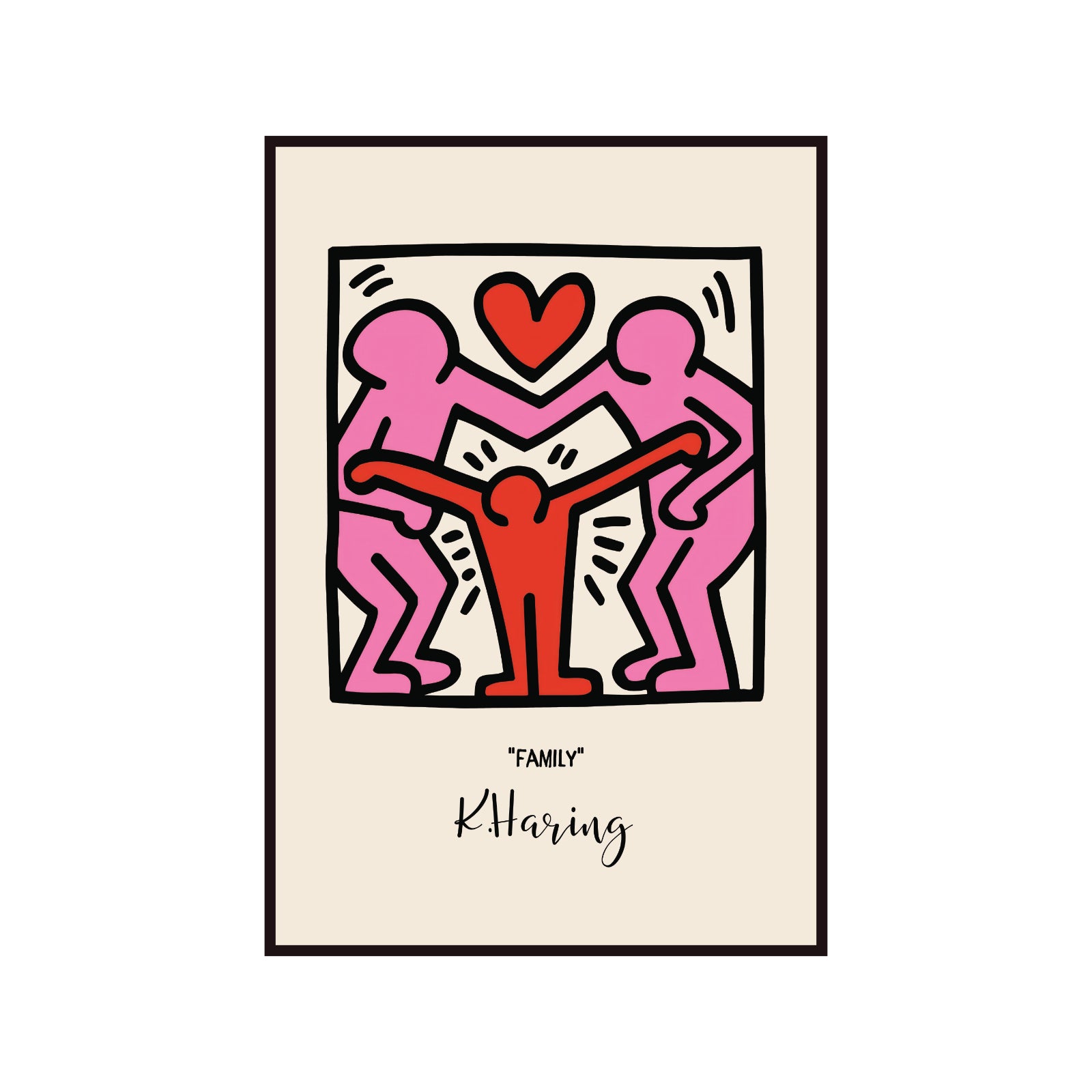 Plakat Keith Haring Family, rodzina, street art, pop art