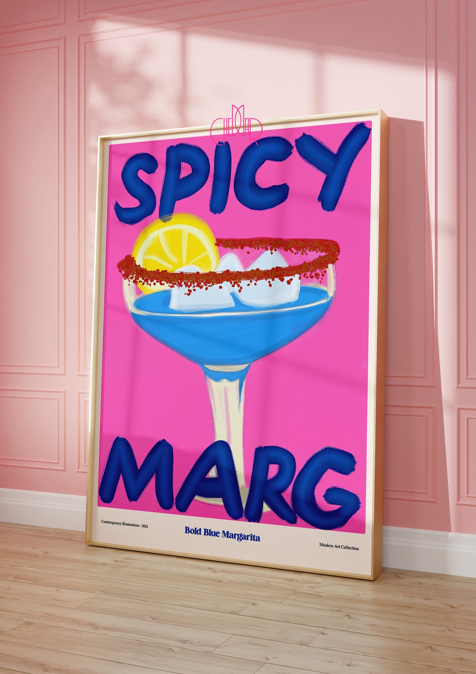 Plakat Spicy Marg,, Bold Blue Margarita, sztuka współczesna