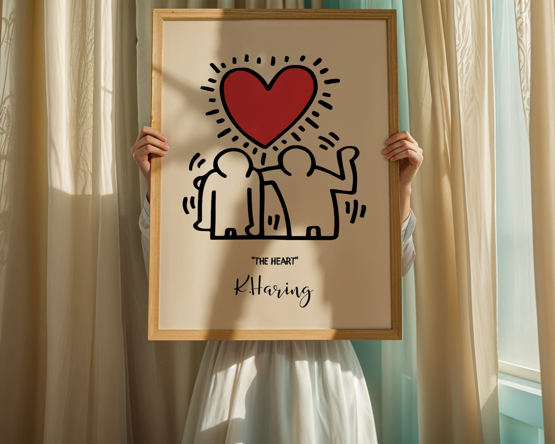 Plakat Keith Haring The Heart, serce, street art, pop art, modernizm