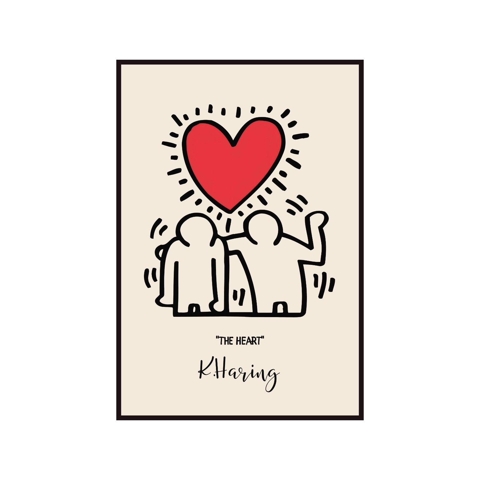 Plakat Keith Haring The Heart, serce, street art, pop art, modernizm