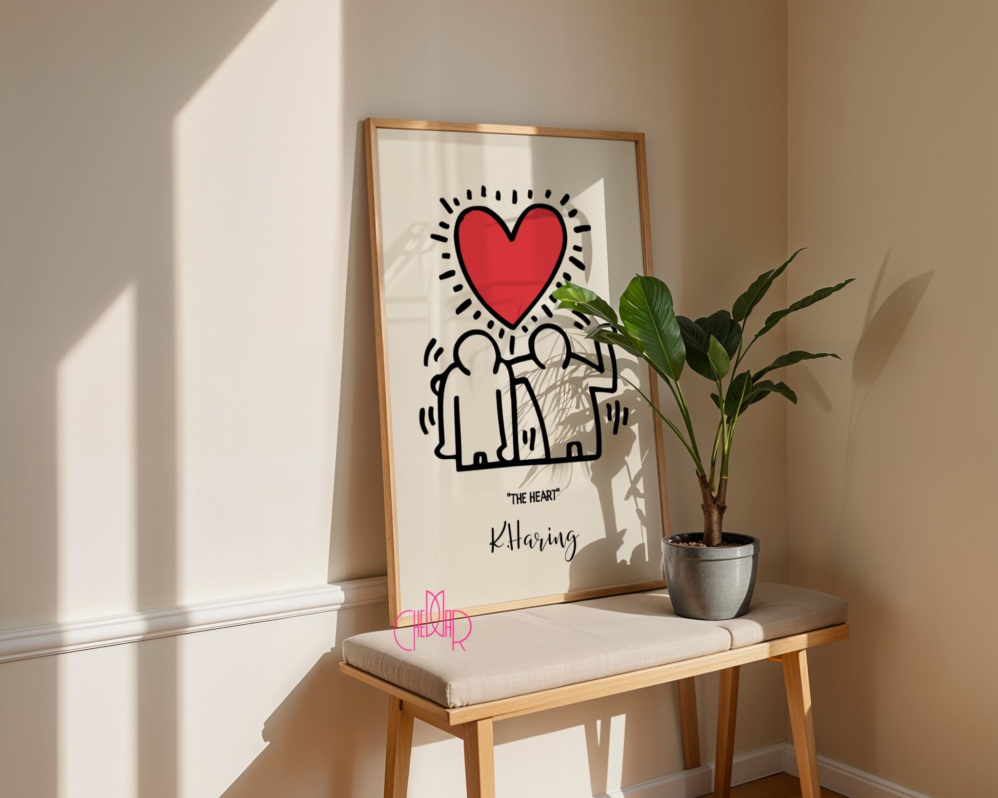 Plakat Keith Haring The Heart, serce, street art, pop art, modernizm