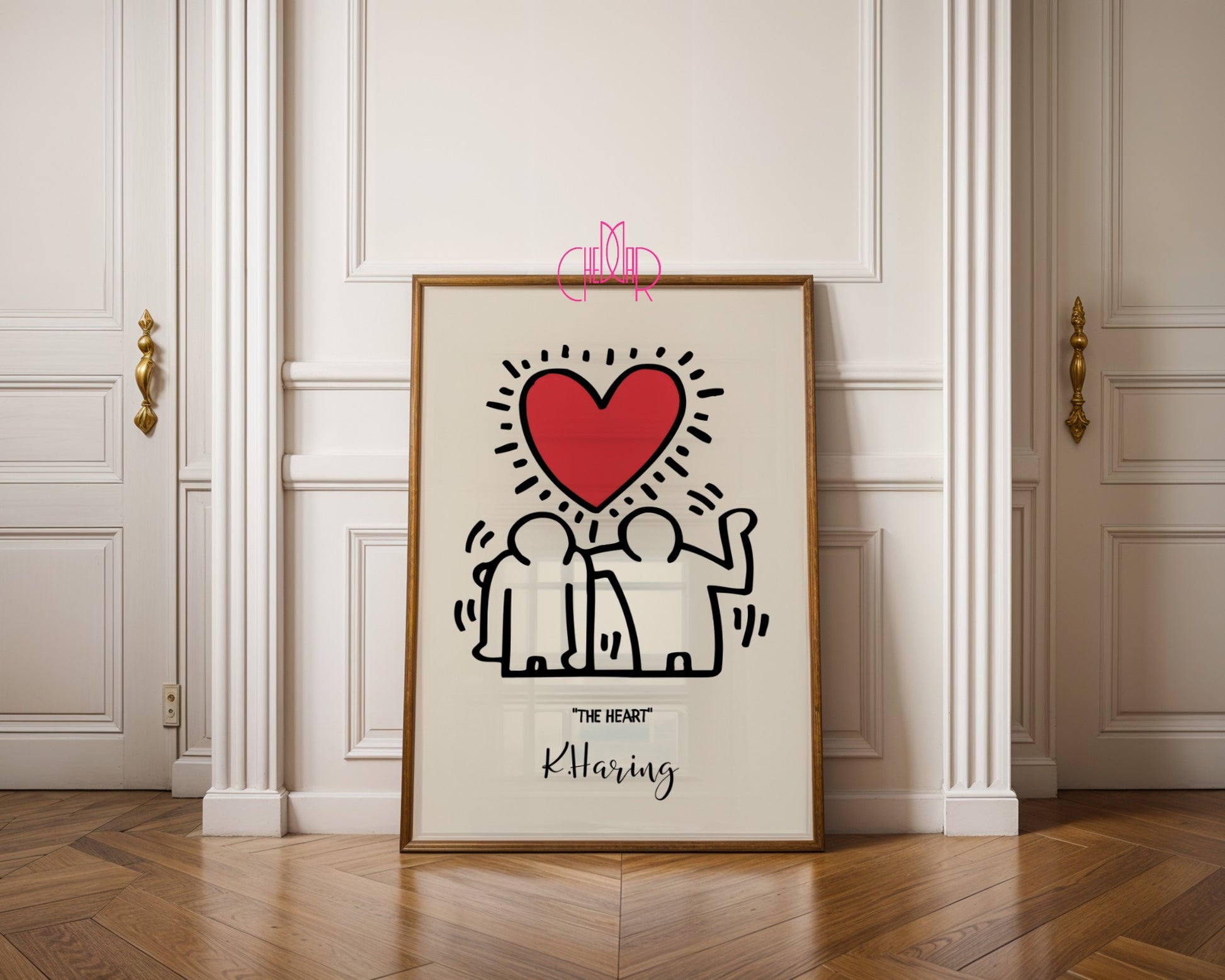 Plakat Keith Haring The Heart, serce, street art, pop art, modernizm
