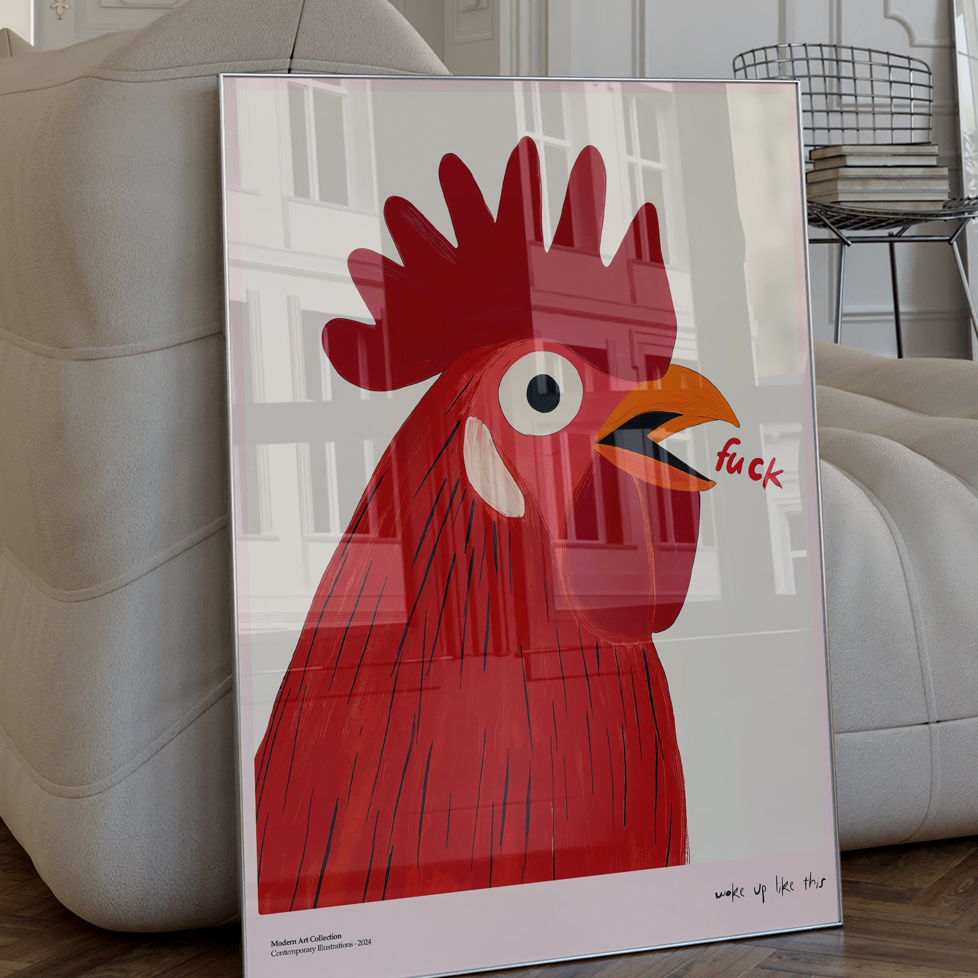 Plakat Woke Up Like This, Rooster Art, modernizm, sztuka współczesna