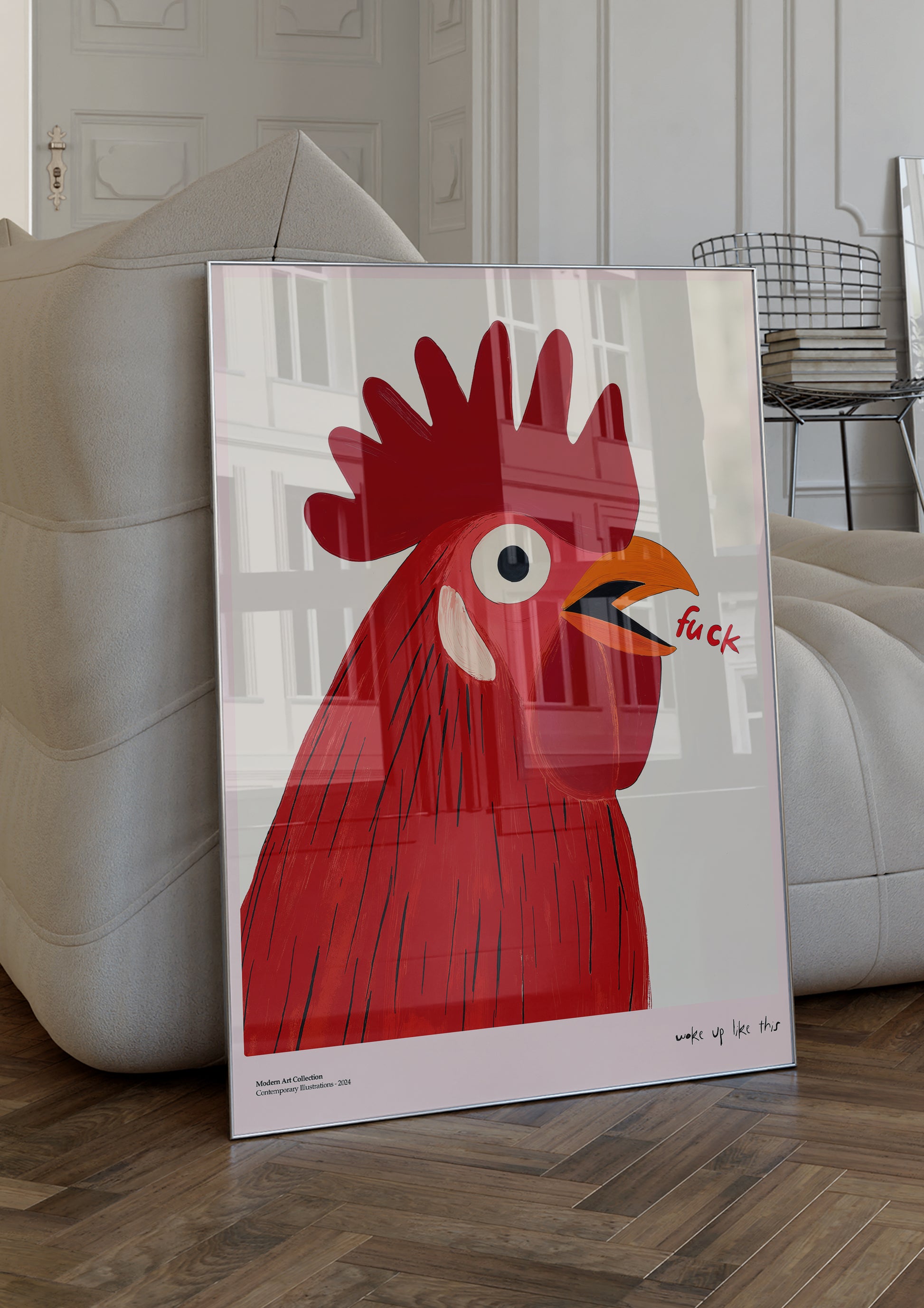 Plakat Woke Up Like This, Rooster Art, modernizm, sztuka współczesna