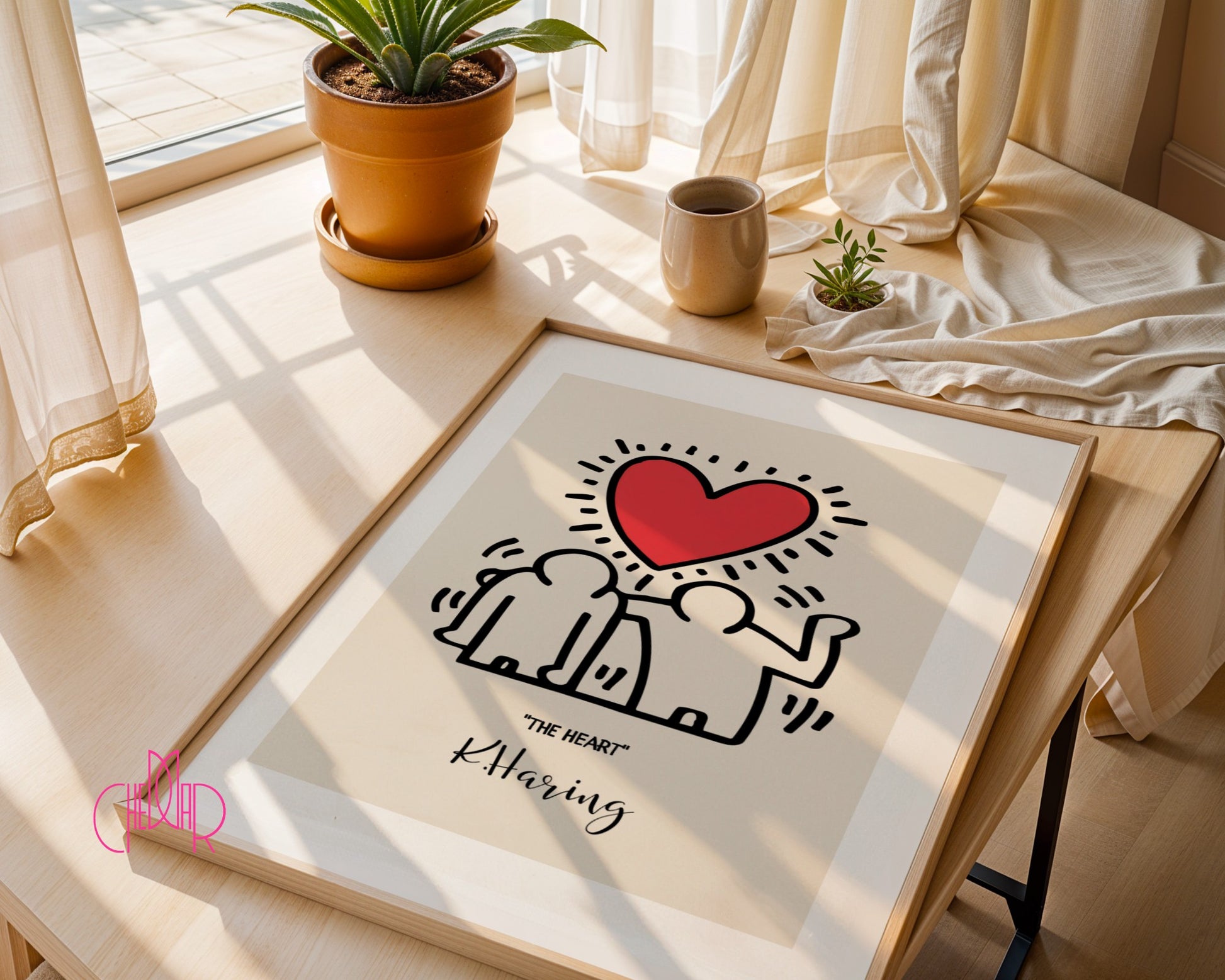 Plakat Keith Haring The Heart, serce, street art, pop art, modernizm