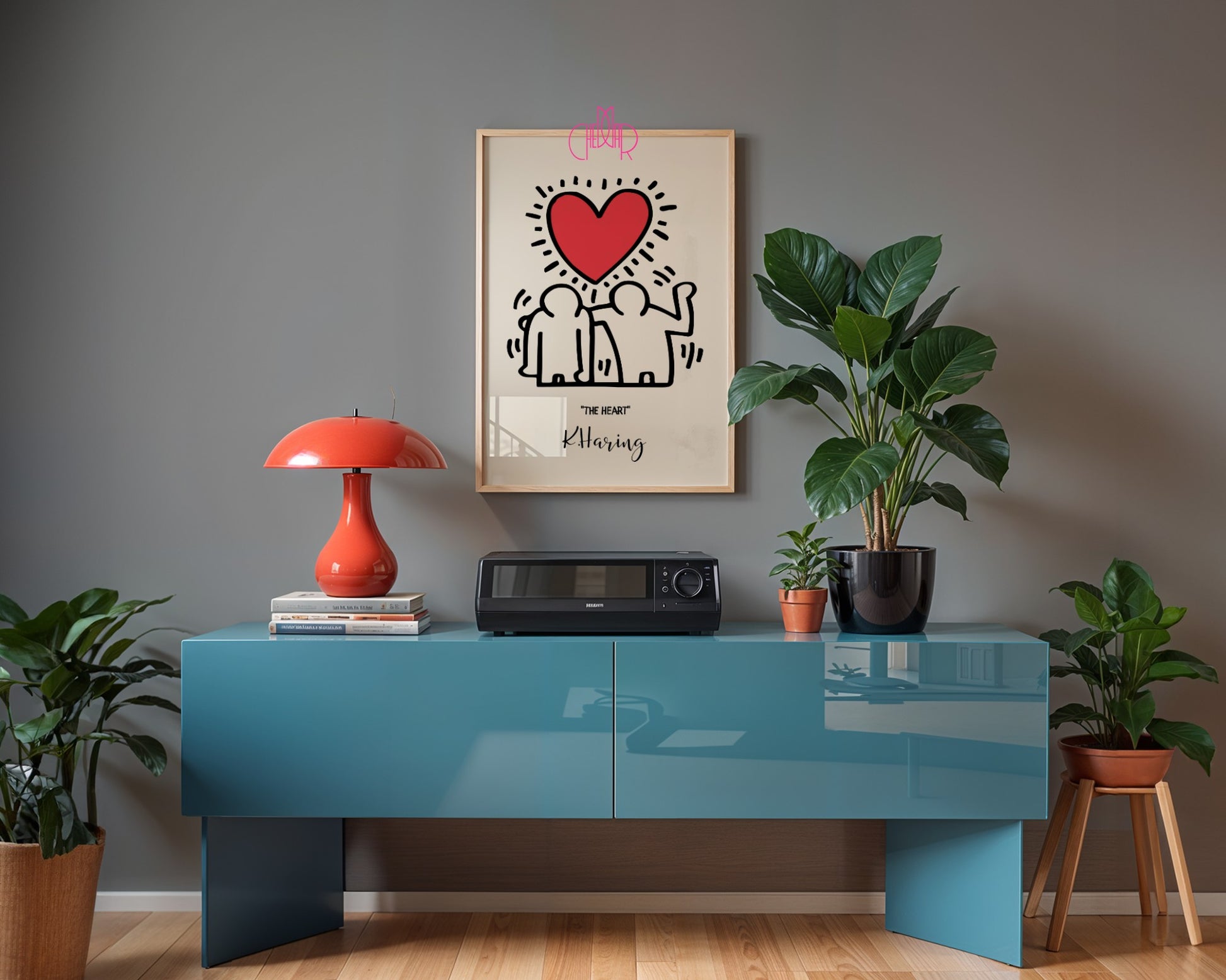 Plakat Keith Haring The Heart, serce, street art, pop art, modernizm