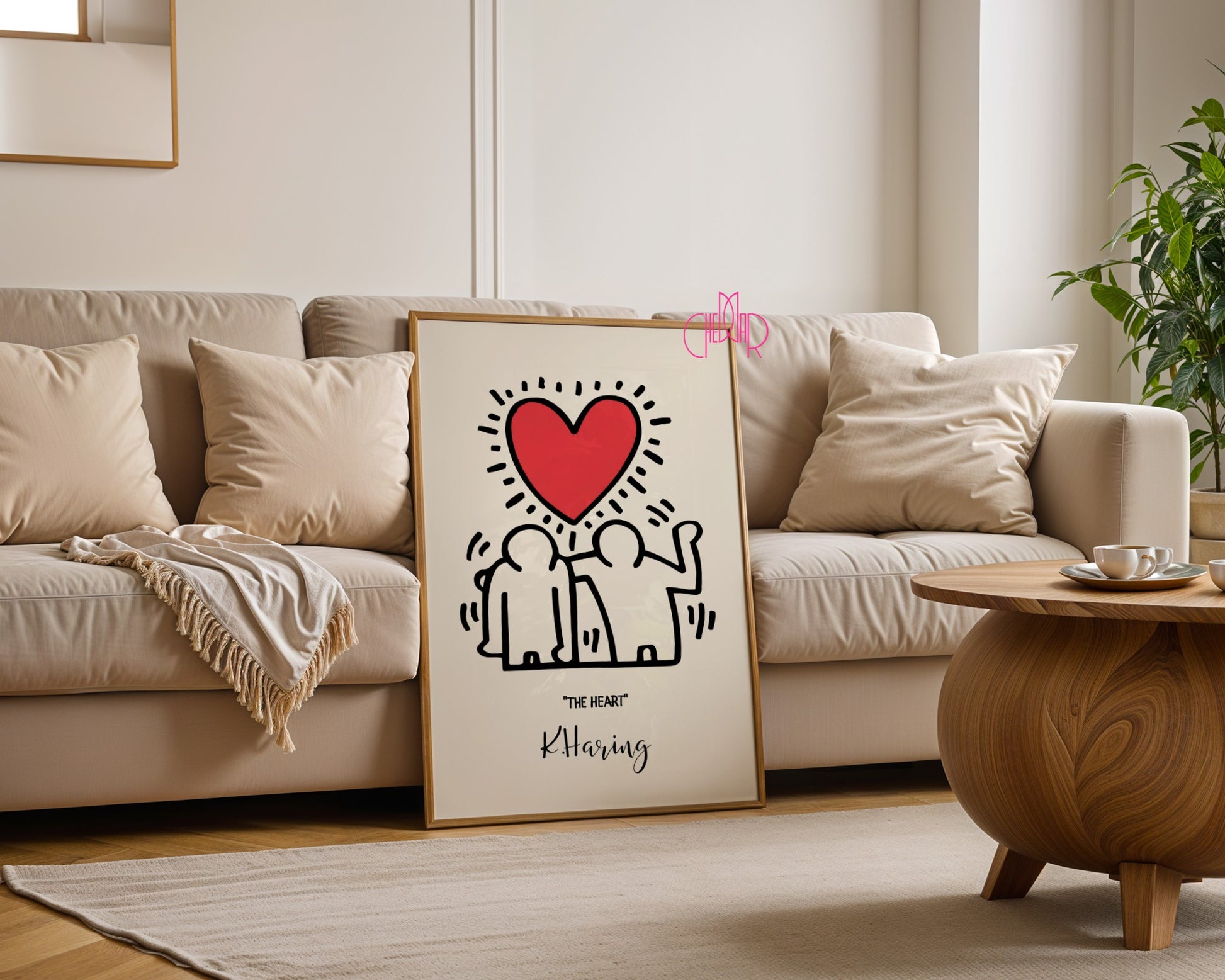 Plakat Keith Haring The Heart, serce, street art, pop art, modernizm