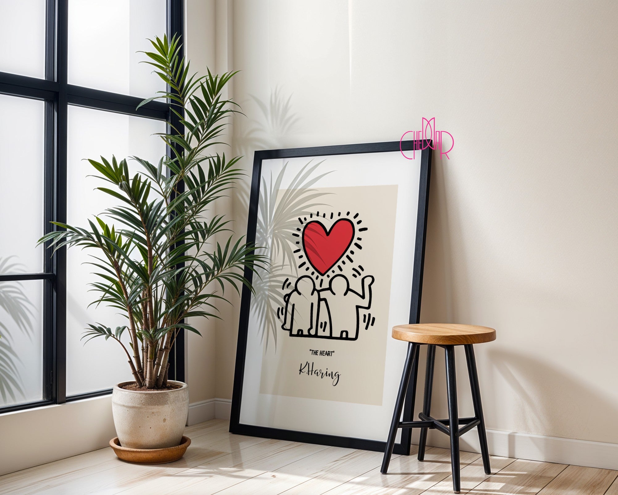 Plakat Keith Haring The Heart, serce, street art, pop art, modernizm