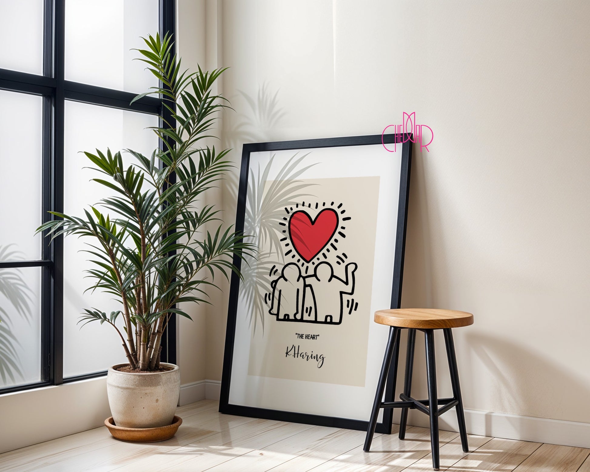 Plakat Keith Haring The Heart, serce, street art, pop art, modernizm