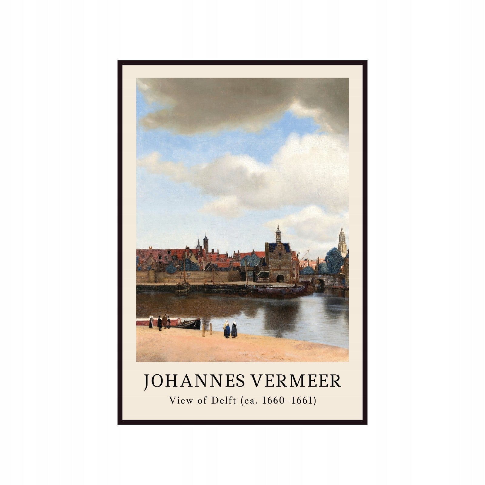 Plakat Johannes Vermeer Widok na Delft, miasto, zatoka, Vintage