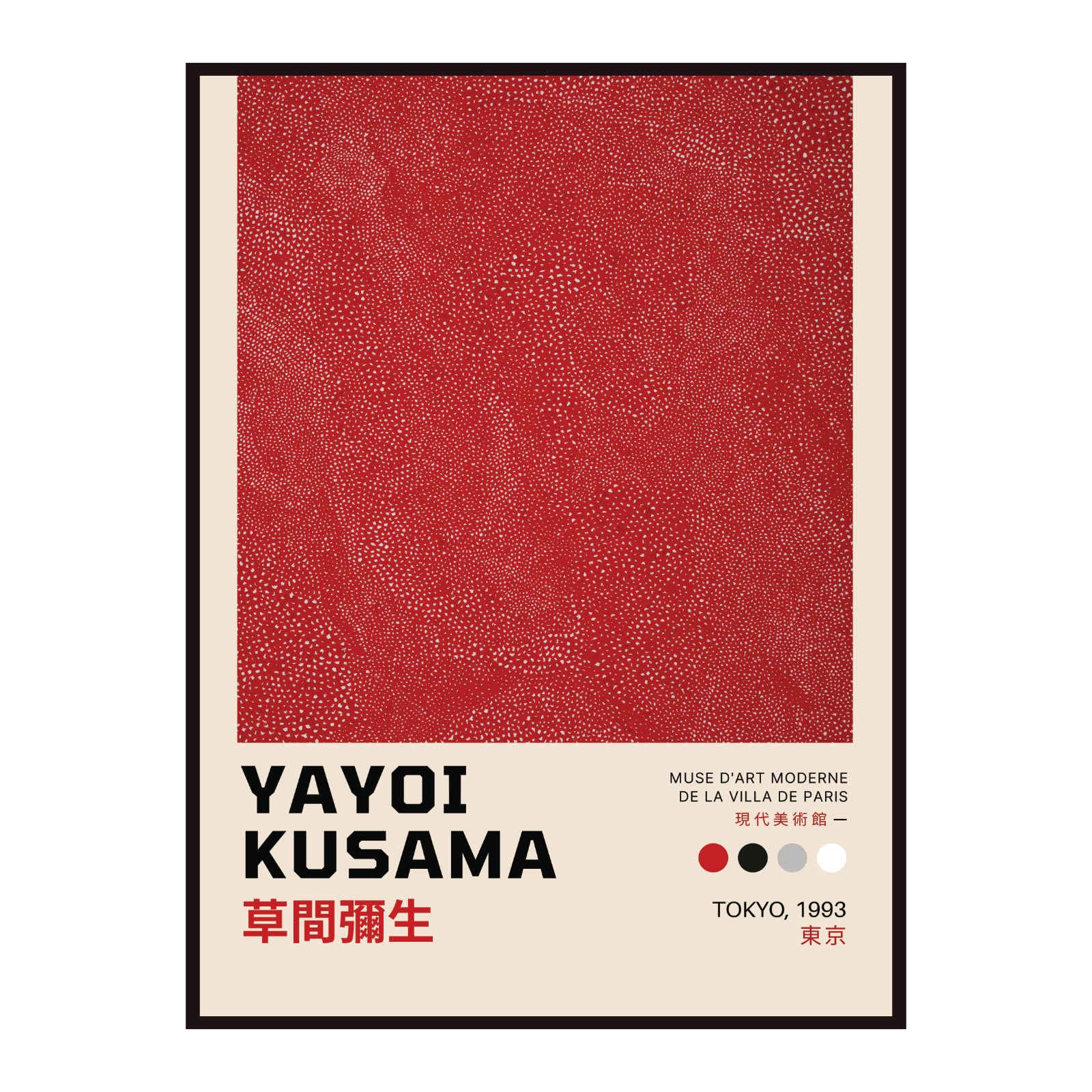 Plakat Yayoi Kusama Red Polka Dots, Tokyo, Japonia, Muzeum w Paryżu