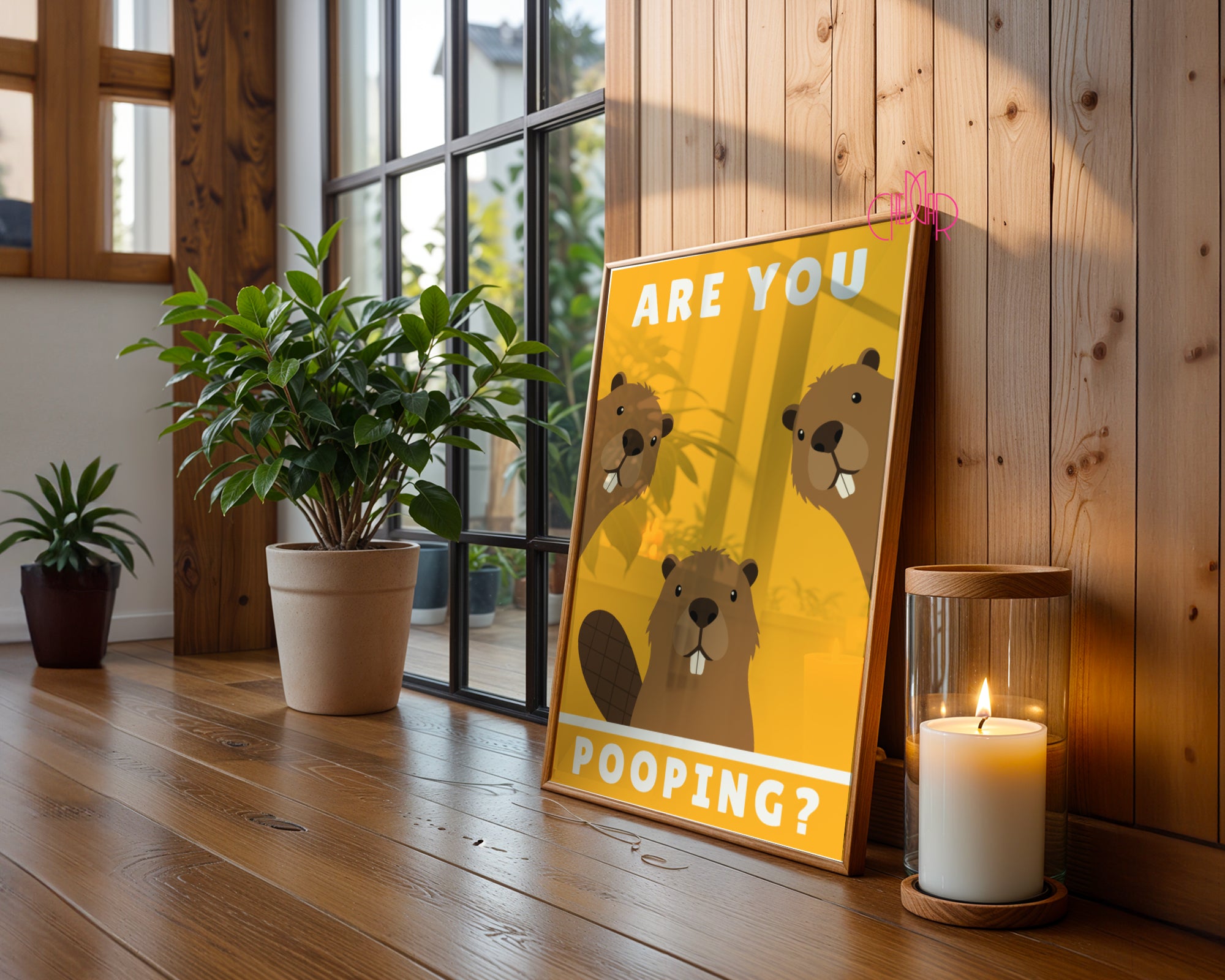 Zabawny plakat "Are You Pooping?" z Bobrami