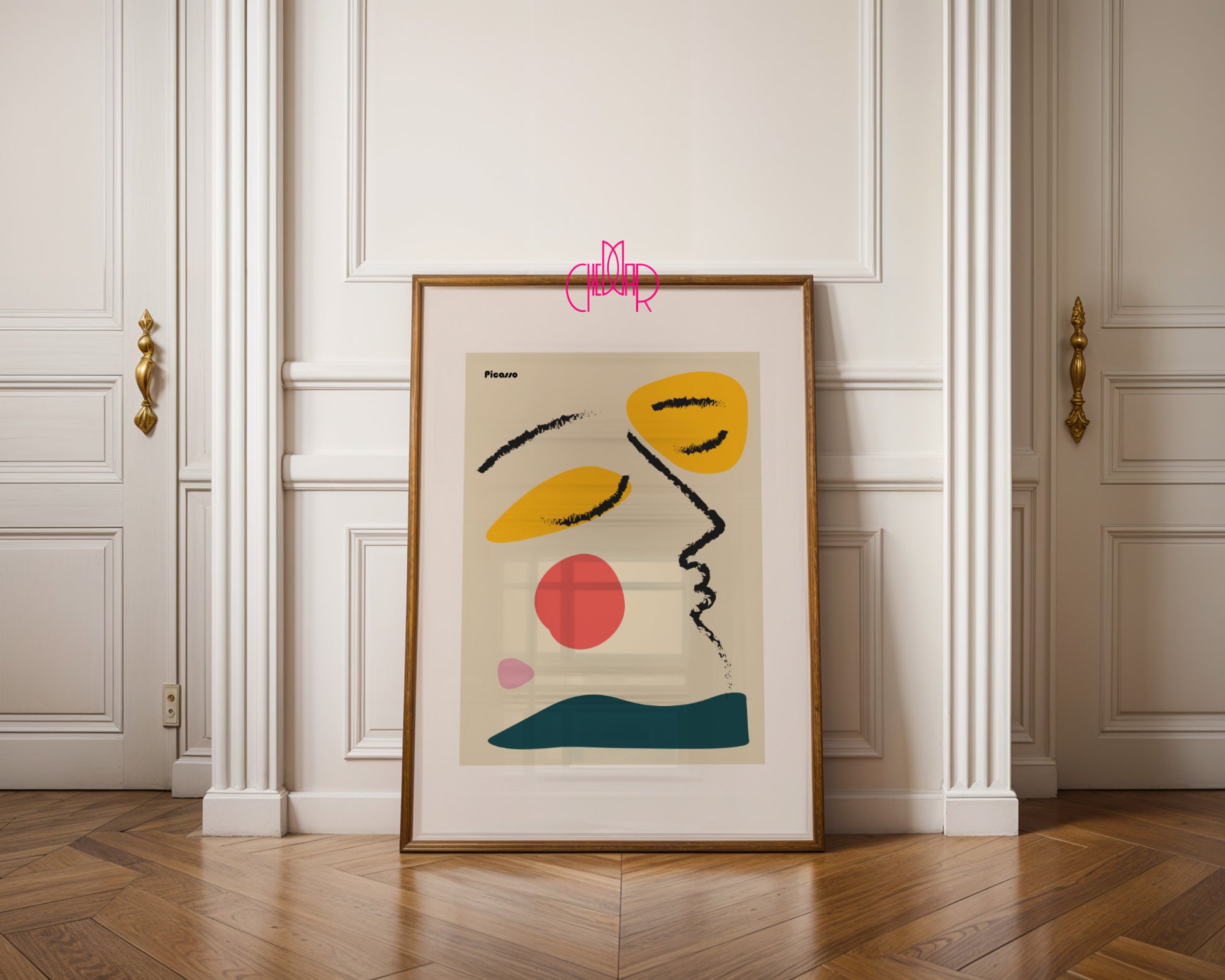 Pablo Picasso – Minimalist Abstract Profile & Warm Shapes