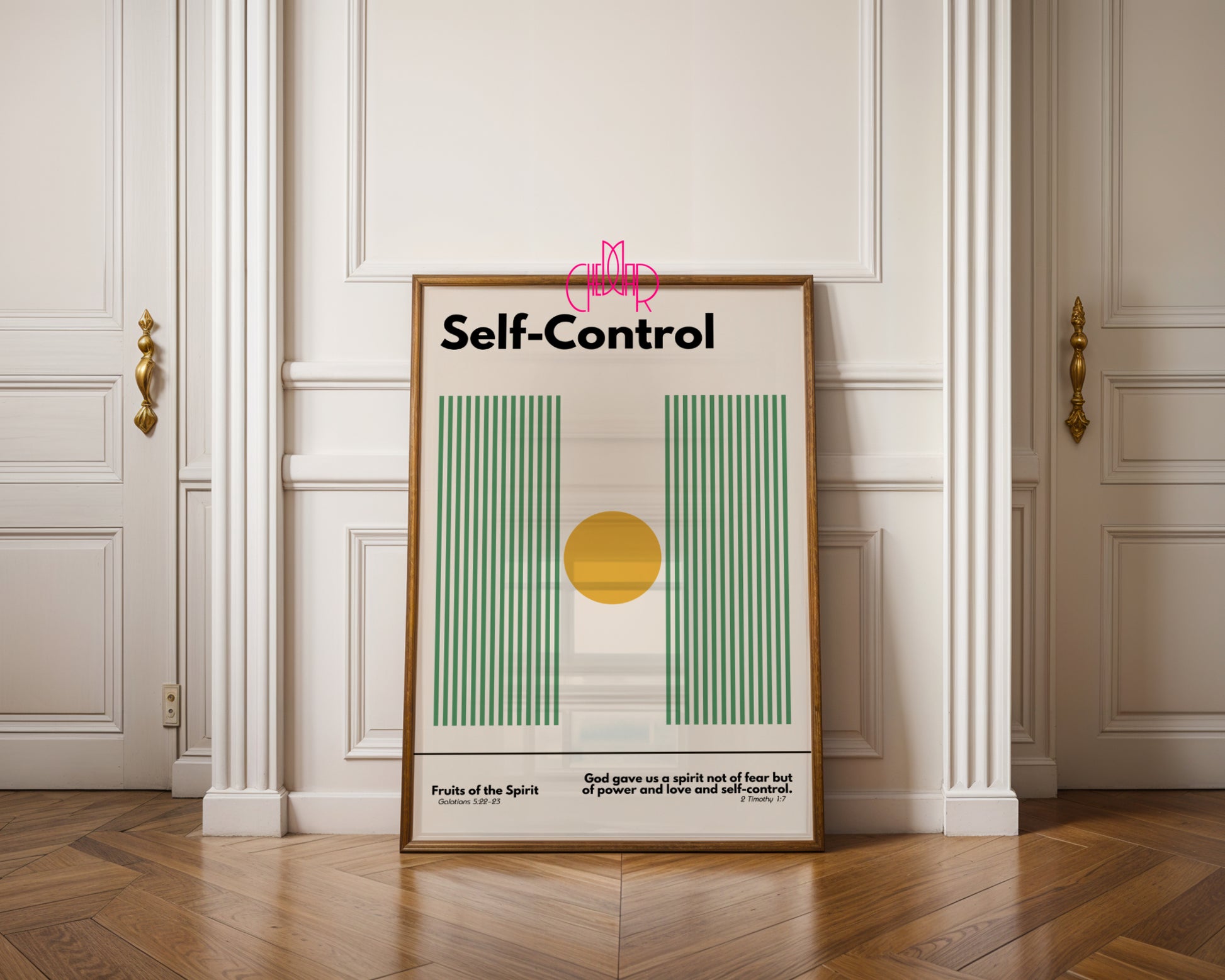 Plakat z serii Bauhaus, Dary Ducha Świętego- samokontrola