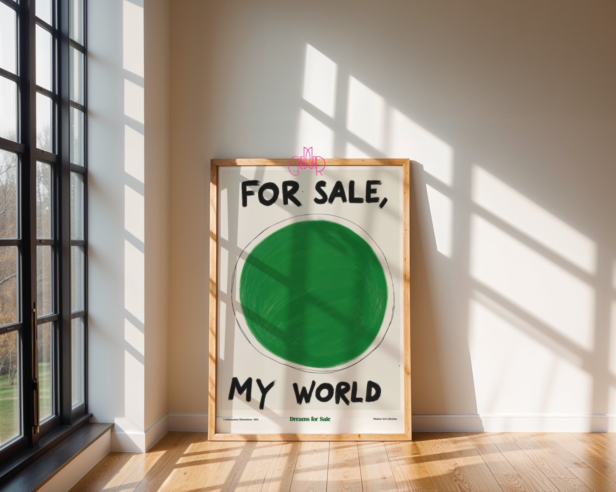 Plakat humorystyczny „Mój Świat na sprzedaż” – współczesny, modernizm