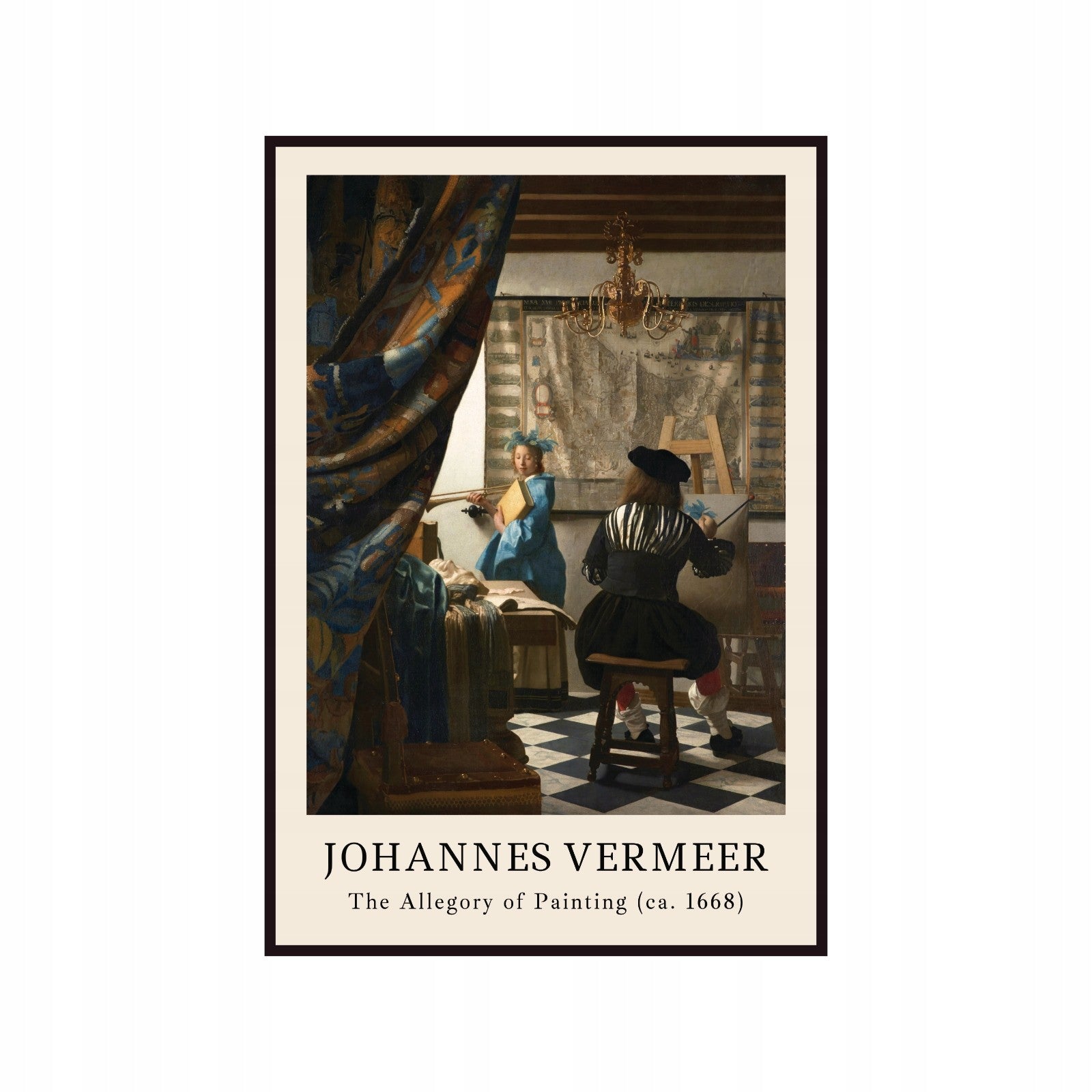 Plakat Johannes Vermeer Alegoria malarstwa, sztuka, malarstwo Vintage