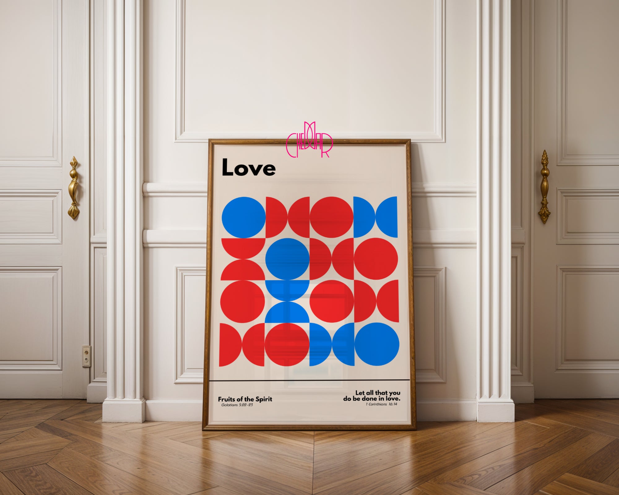 Plakat z serii Bauhaus - Dary Ducha Świętego- miłość