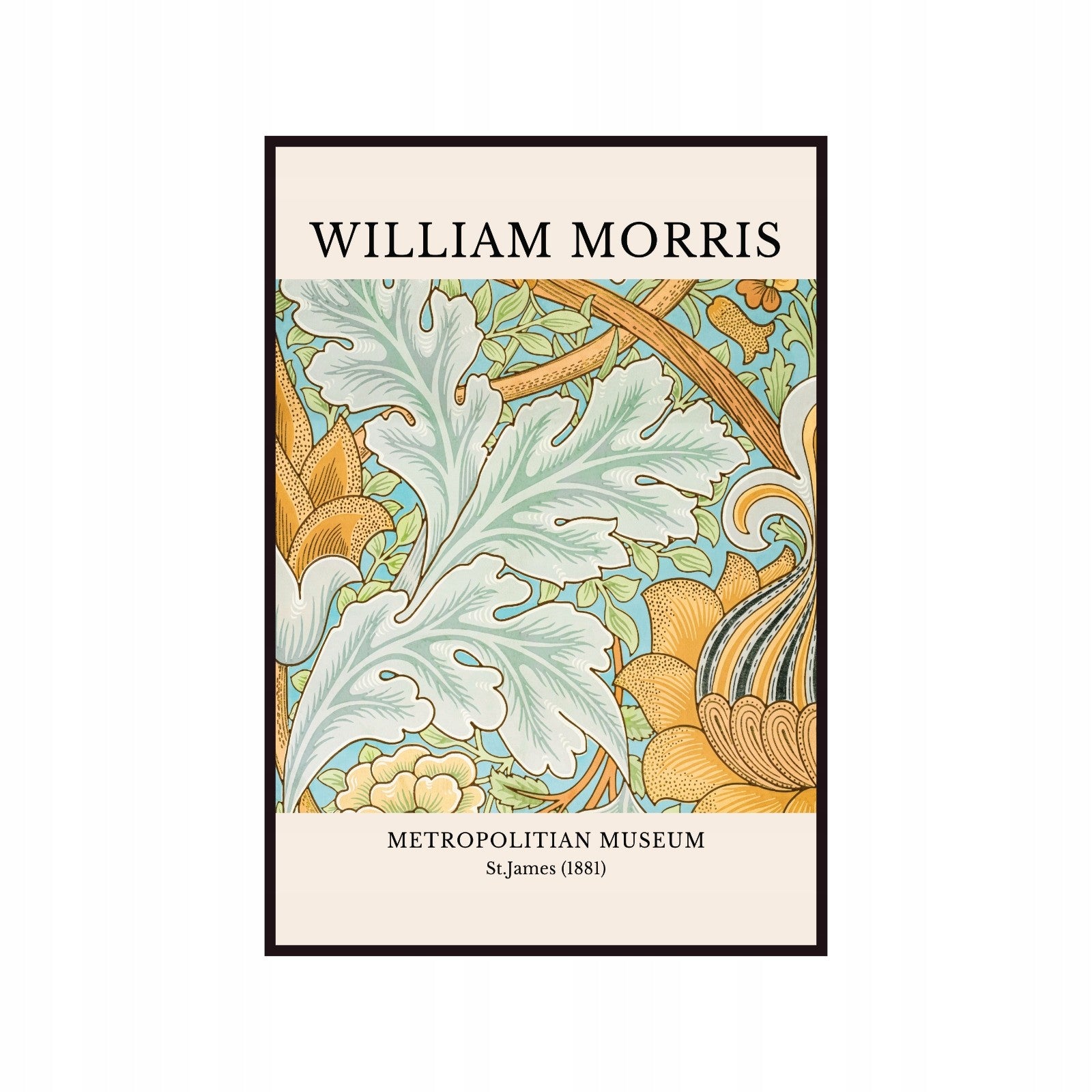 Plakat William Morris Metropolitian Museum, St.James 1881, kwiaty