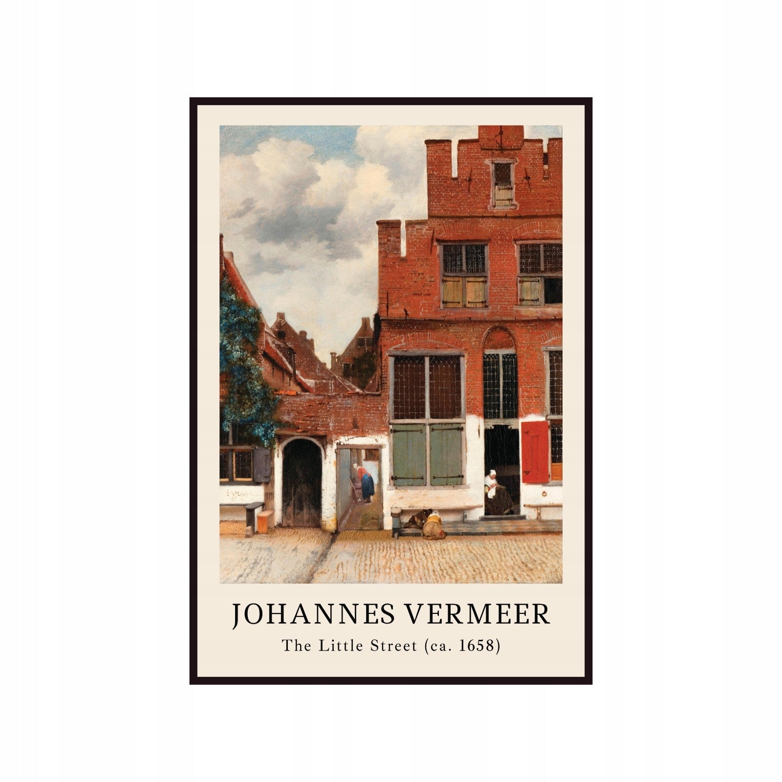 Plakat Johannes Vermeer Mała ulica, zabytkowe budowle, Vintage