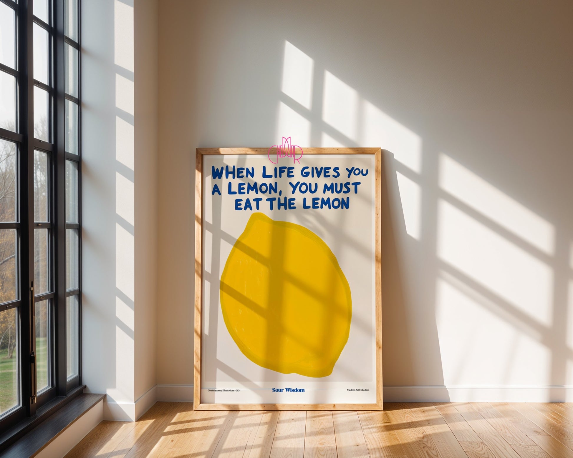 Plakat Zjedz Cytrynę, gorzka prawda, modernizm, współczesność