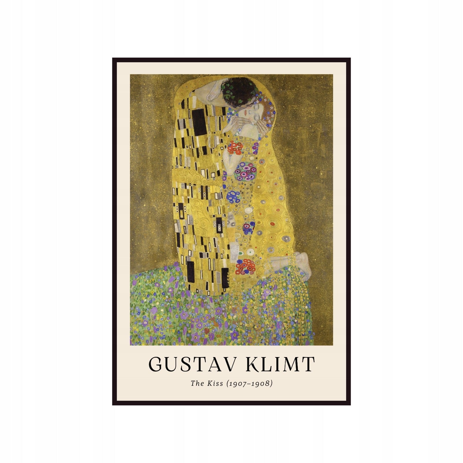 Plakat Plakat Gustaw Klimt The Kiss, pocałunek, obraz, złoty