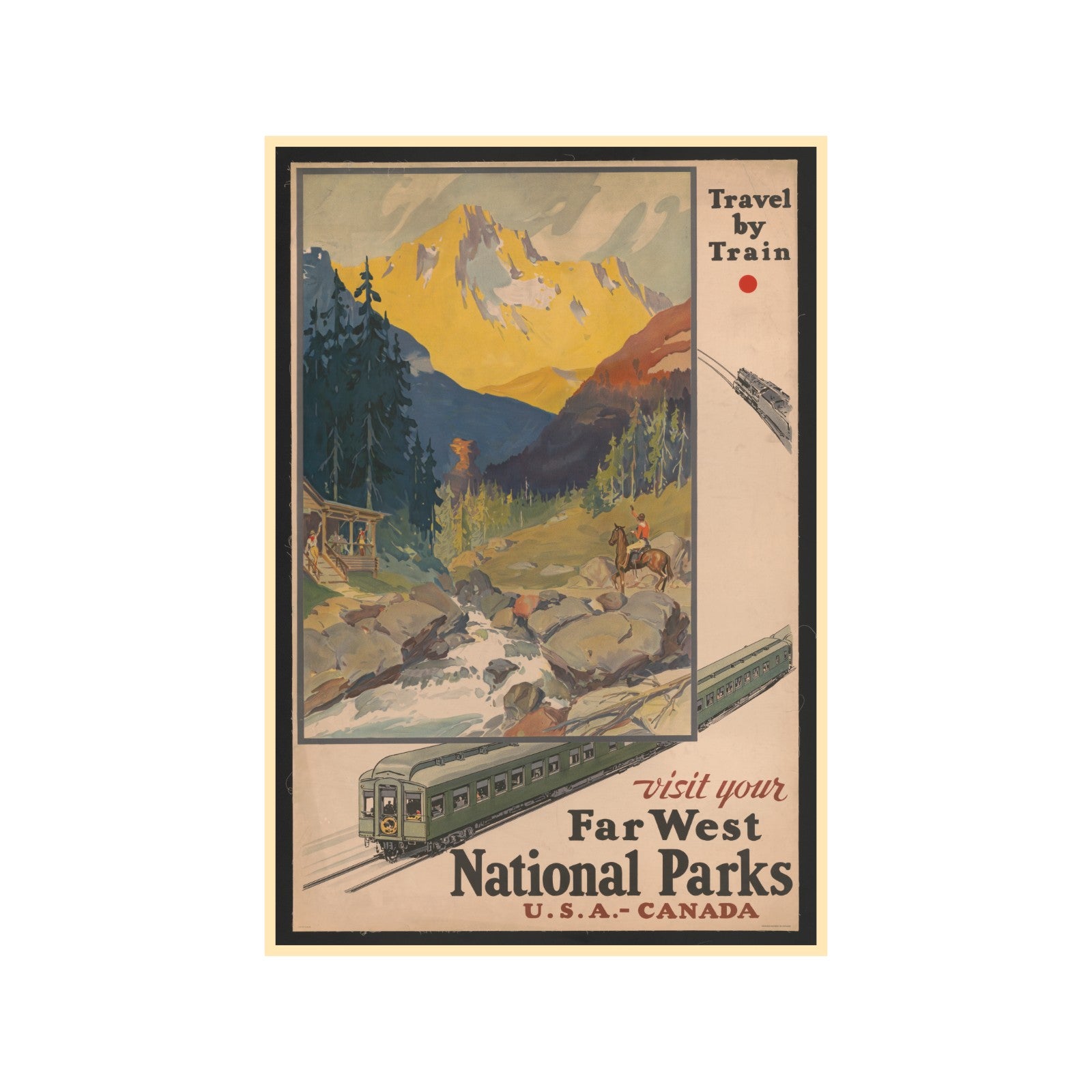 Plakat „Far West National Parks” – USA i Kanada, Vintage