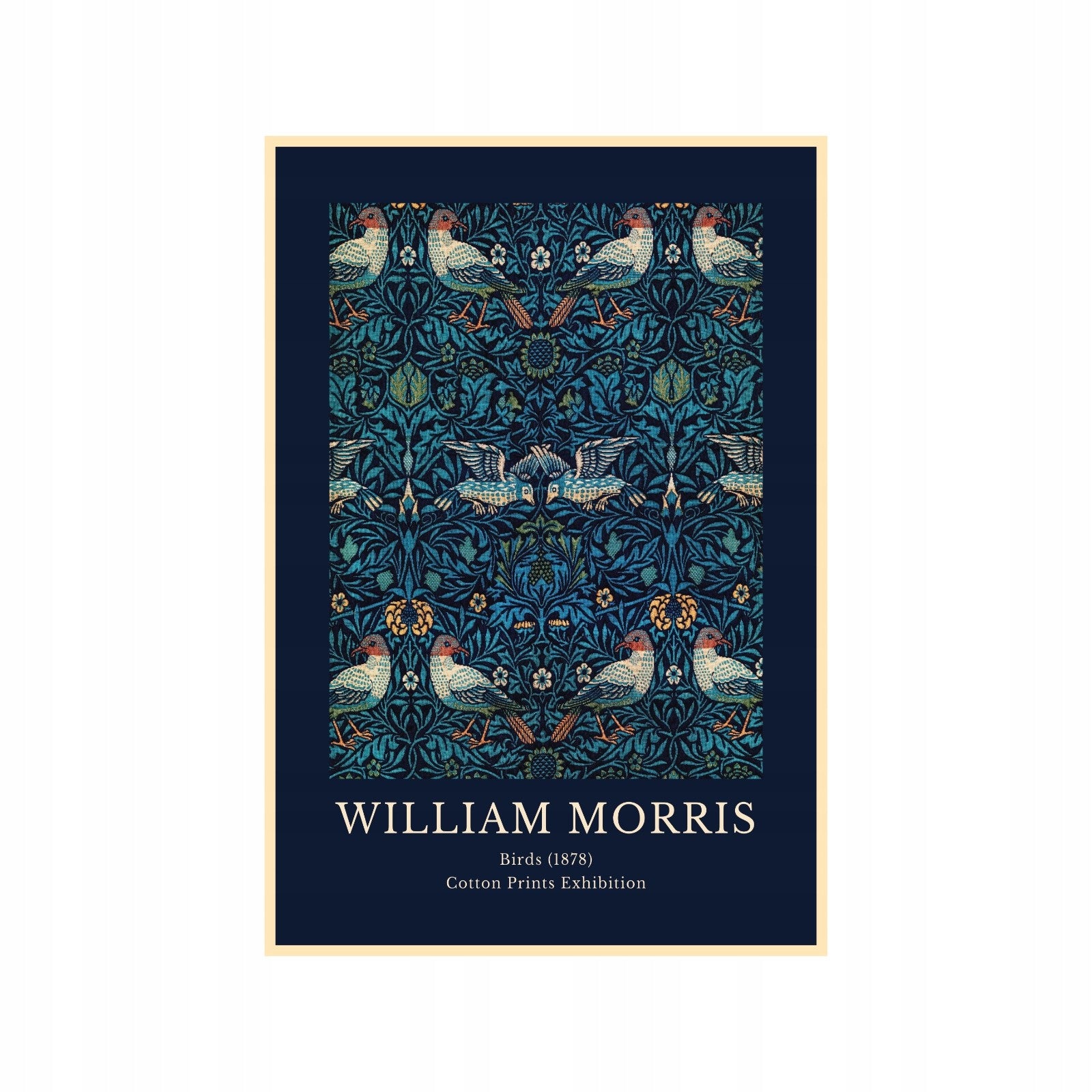 Plakat William Morris Cotton Print Exhibition Birds 1878, ptaki