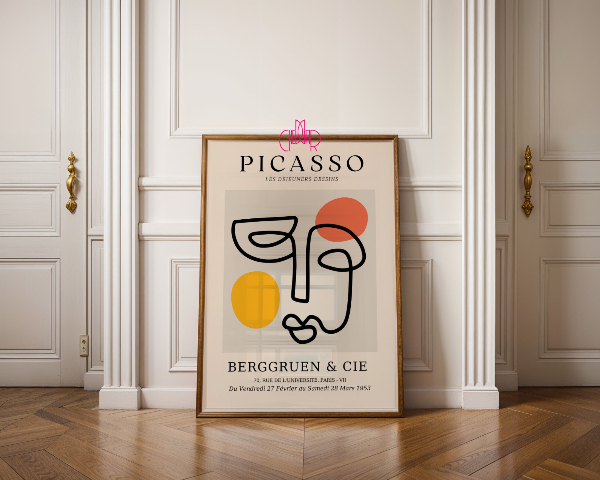 Pablo Picasso – Abstract Face & Colorful Shapes Poster