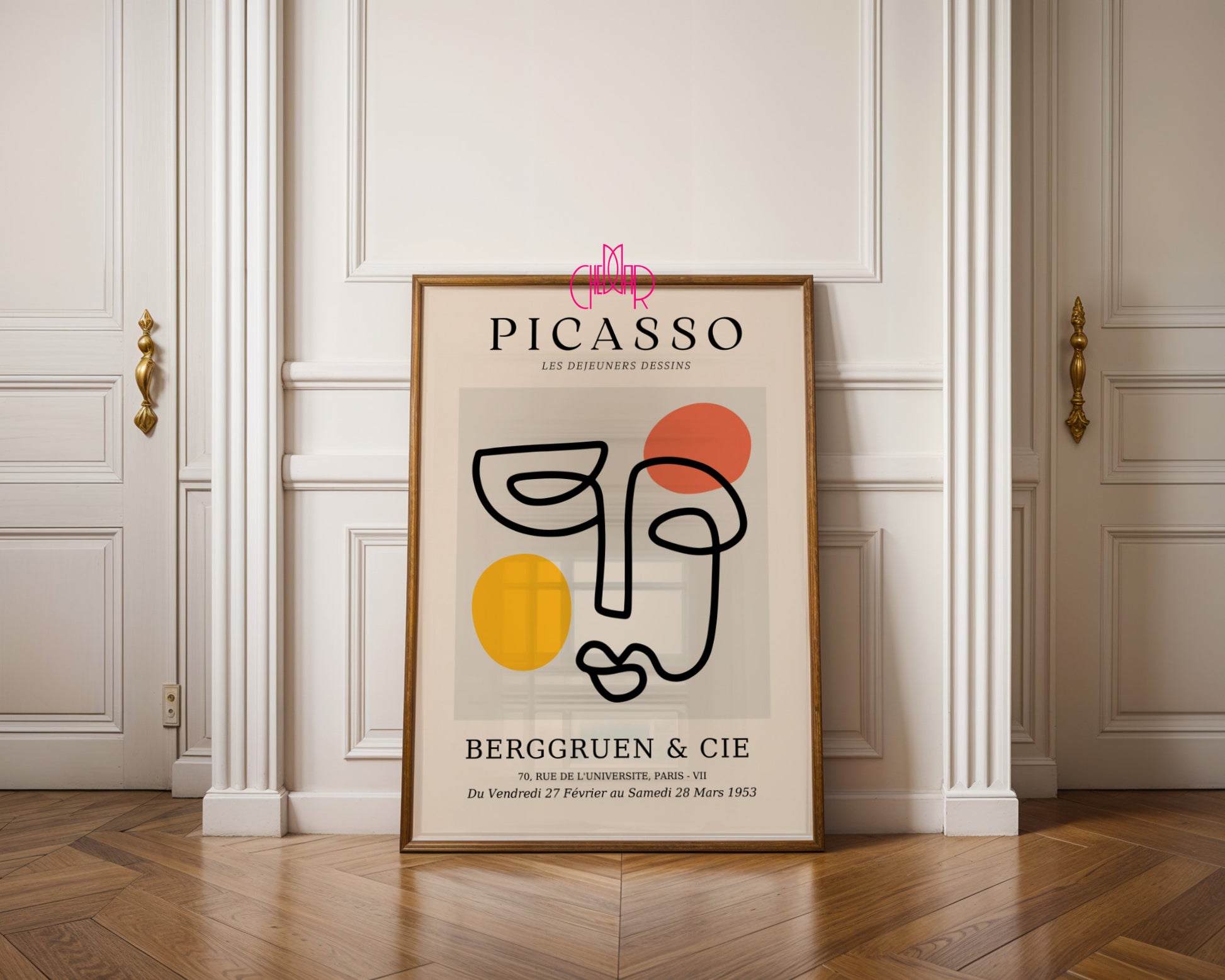 Pablo Picasso – Abstract Face & Colorful Shapes Poster