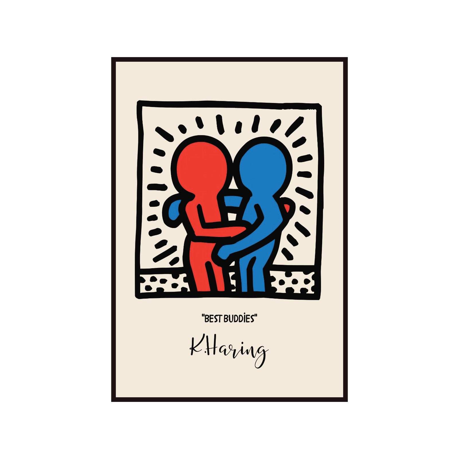 Plakat Keith Haring Best Buddies, street art, pop art, modernizm