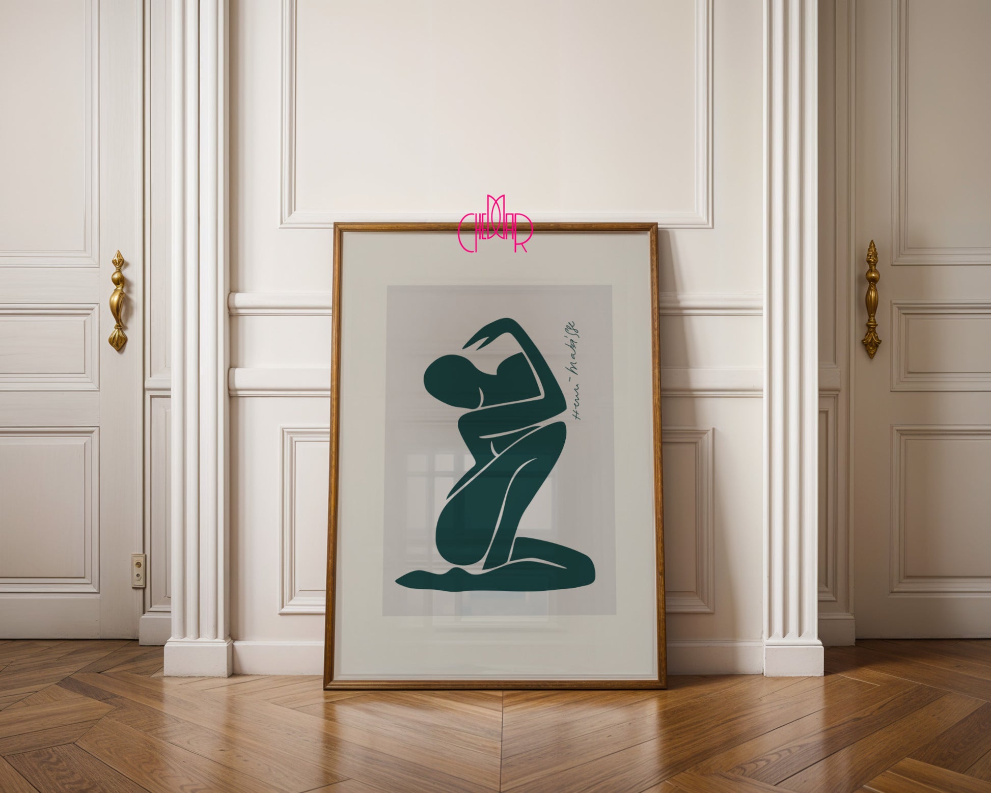 Matisse Green Nude – Minimalist Sage Abstract Poster