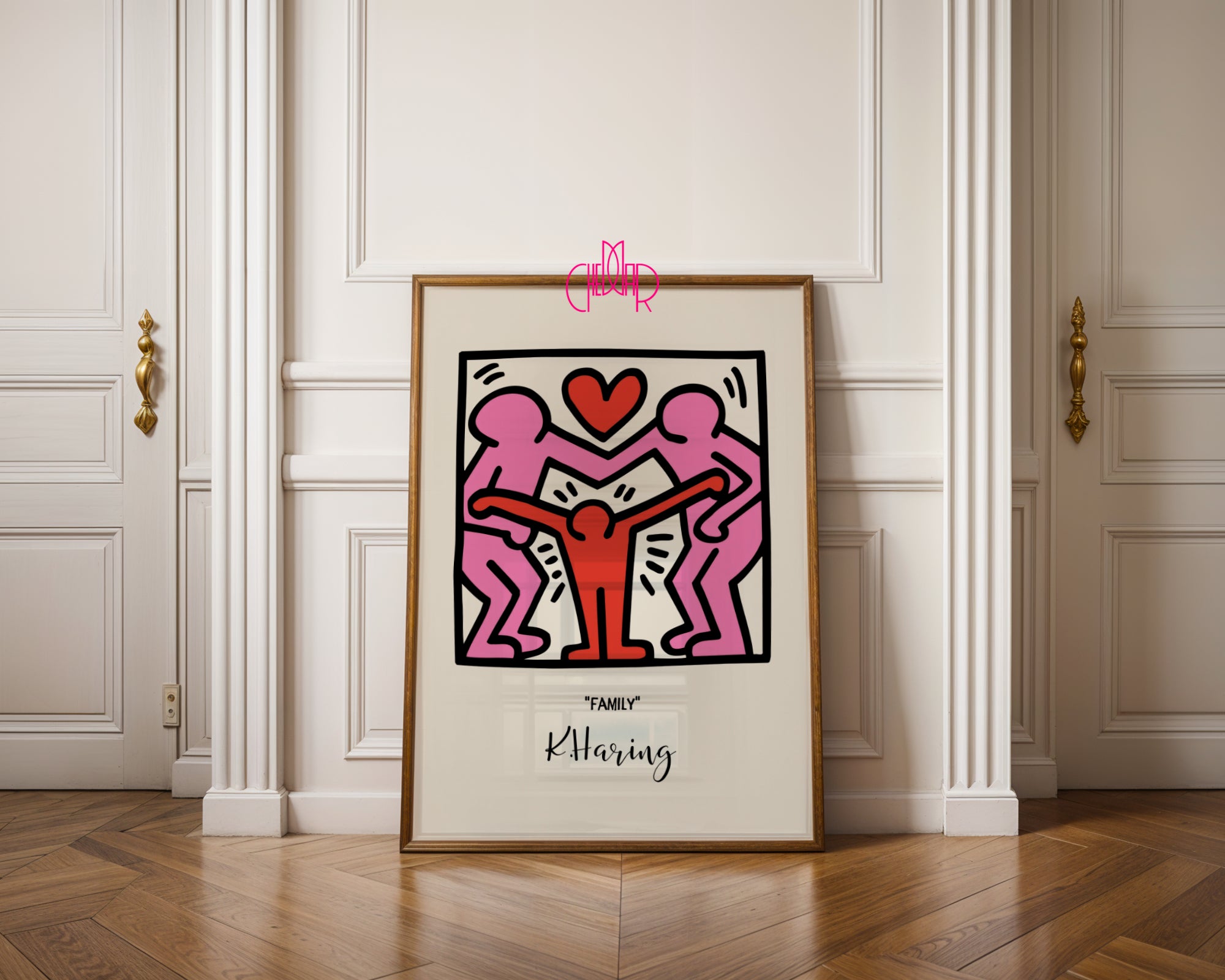 Plakat Keith Haring Family, rodzina, street art, pop art