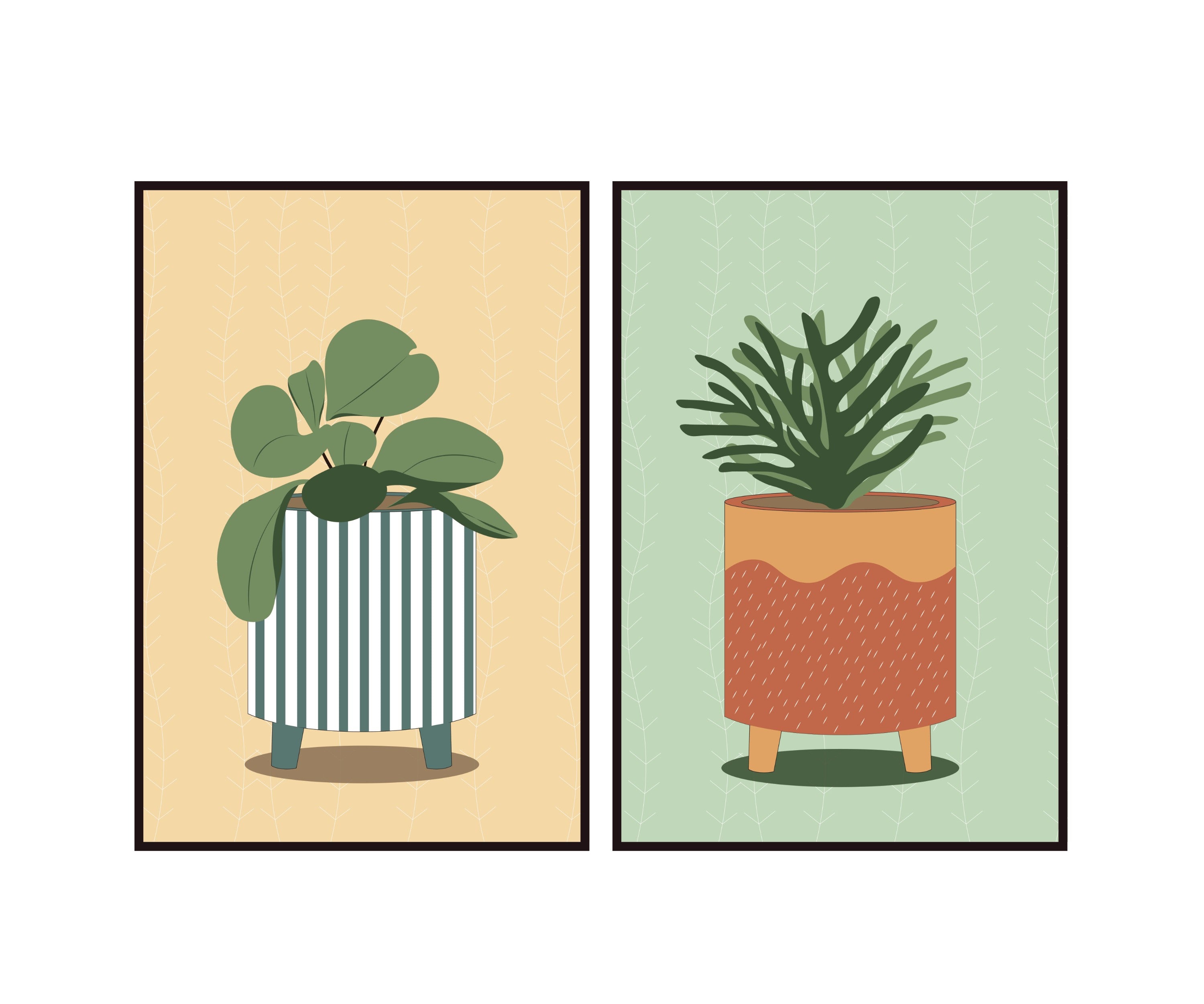 Plakat Modern Art kwiaty w doniczce, sztuka współczesna, boho kwiaty