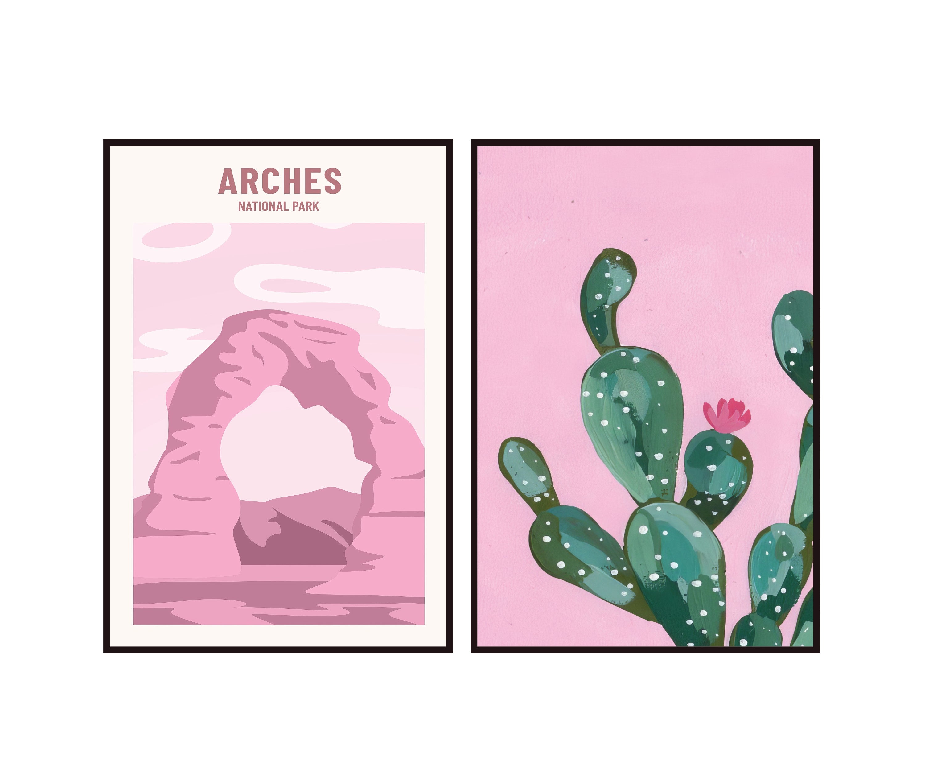 Plakat Park Narodowy i Kaktus, pustynia i natura, sztuka współczesna