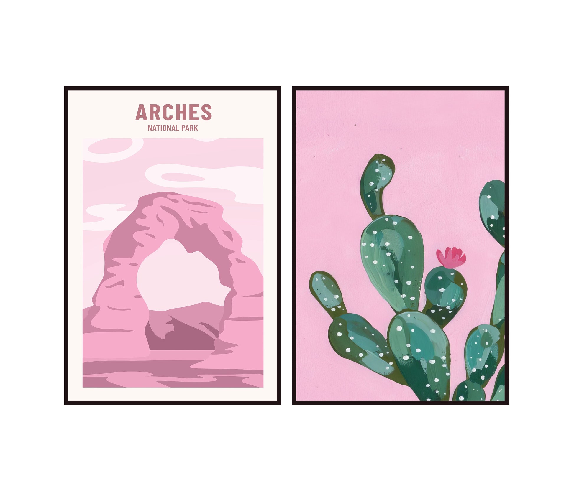 Plakat Park Narodowy i Kaktus, pustynia i natura, sztuka współczesna