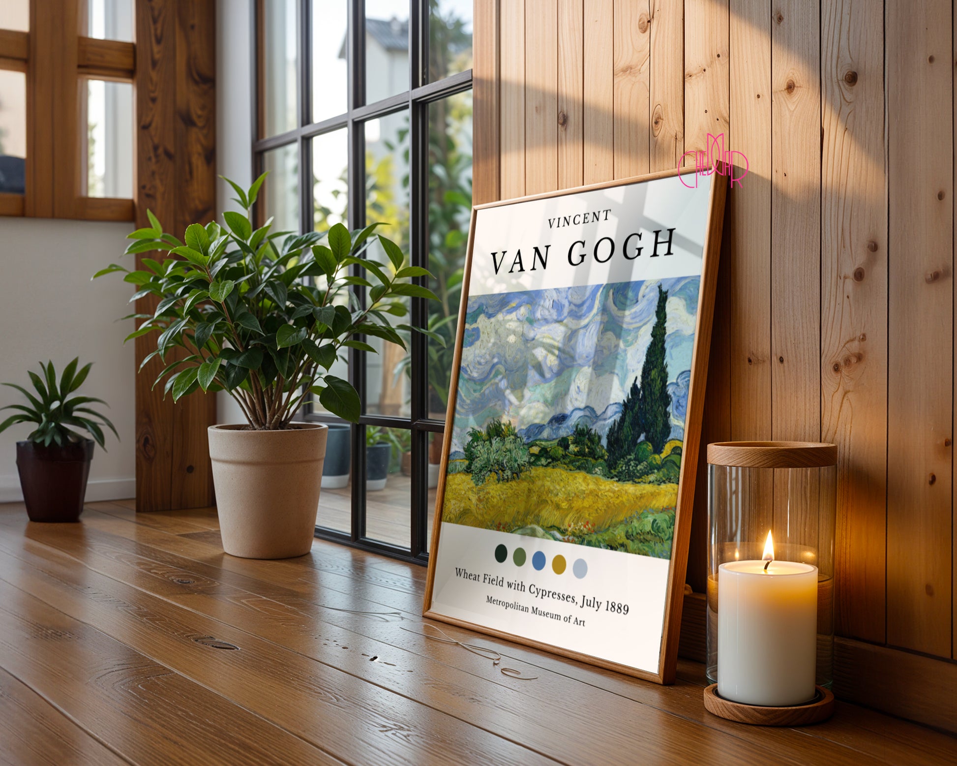 Plakat Vincent Van Gogh Pole pszenicy z Cyprysami, Nowy York