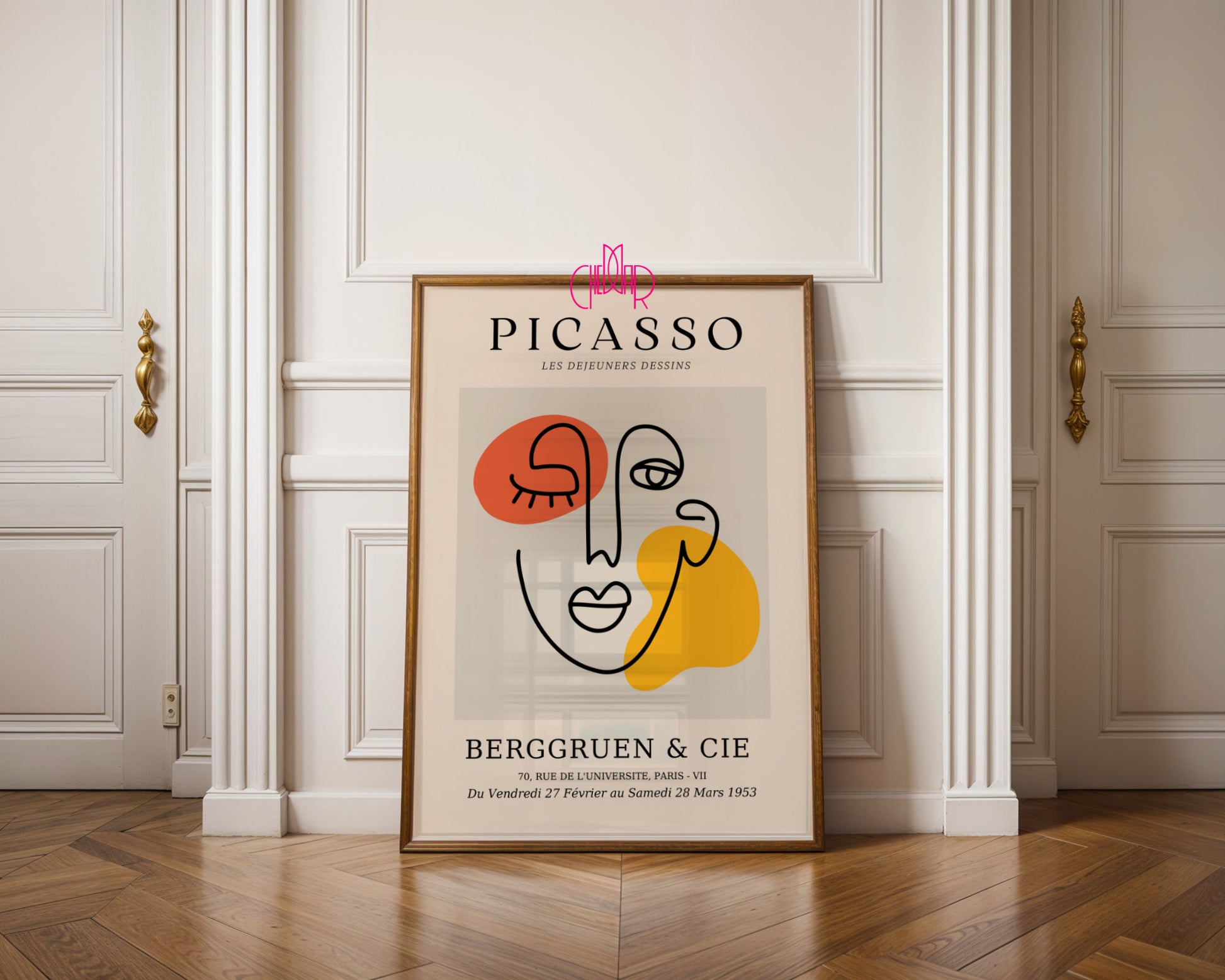 Picasso – Abstract Face & Colorful Shapes Poster