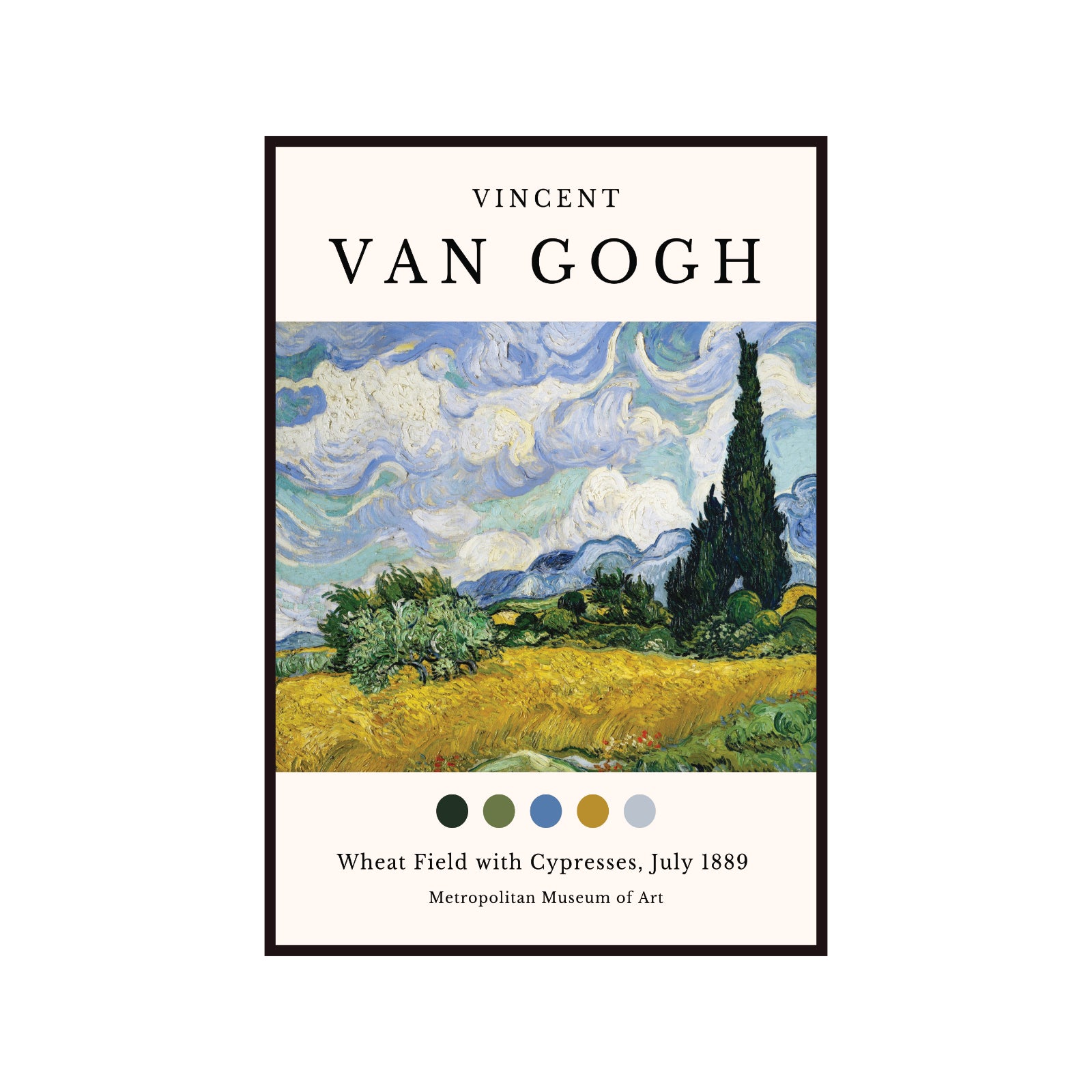 Plakat Vincent Van Gogh Pole pszenicy z Cyprysami, Nowy York