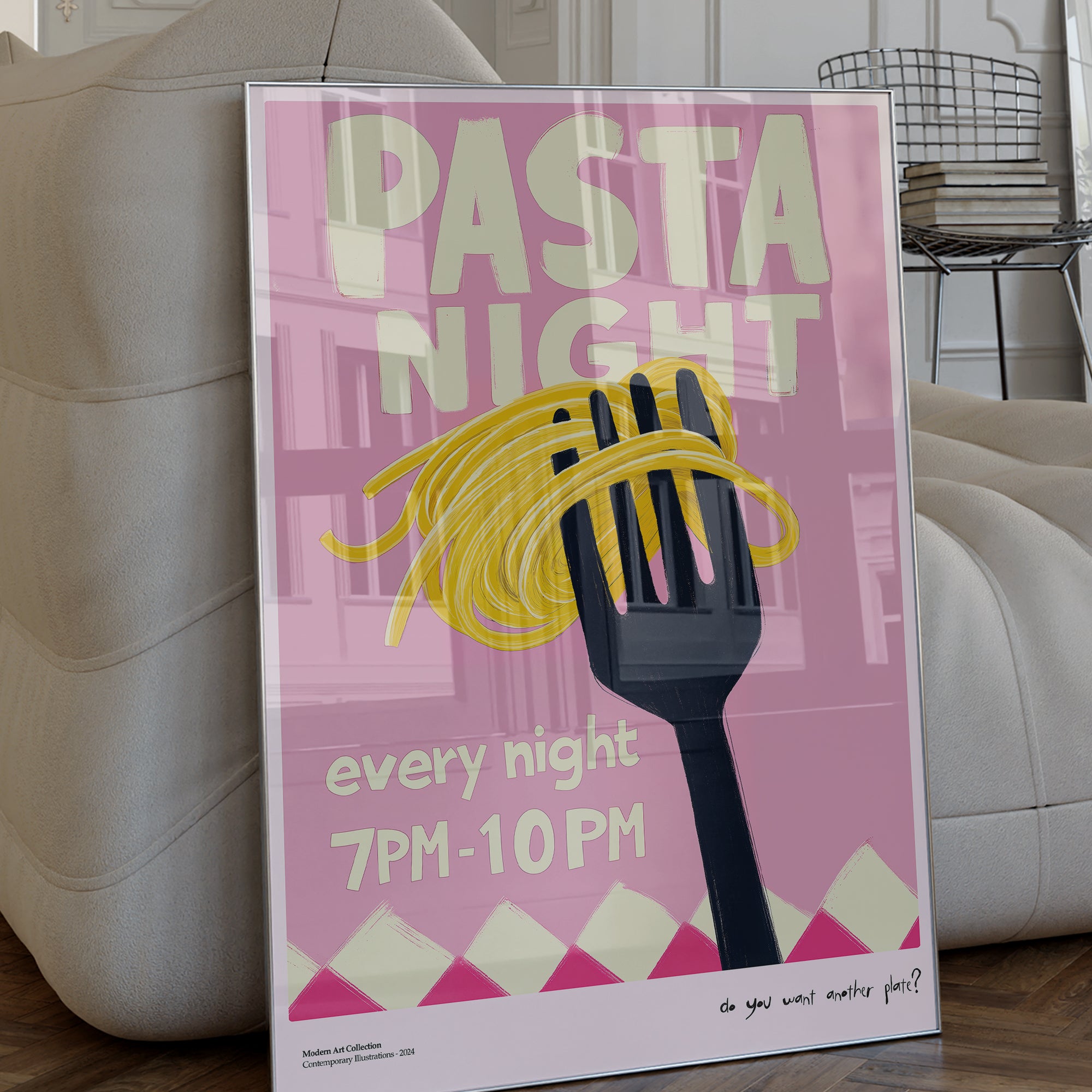 Plakat „Pasta Night” – Bo każda noc jest dobra na odrobinę Italii!