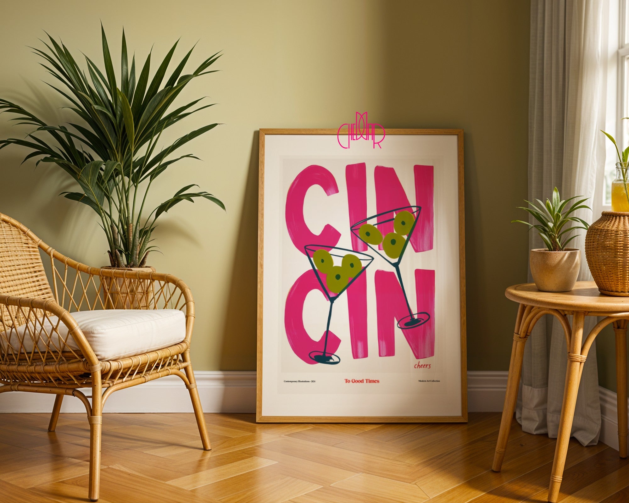 Plakat modernistyczny Cin Cin- To Good Times, Cheers