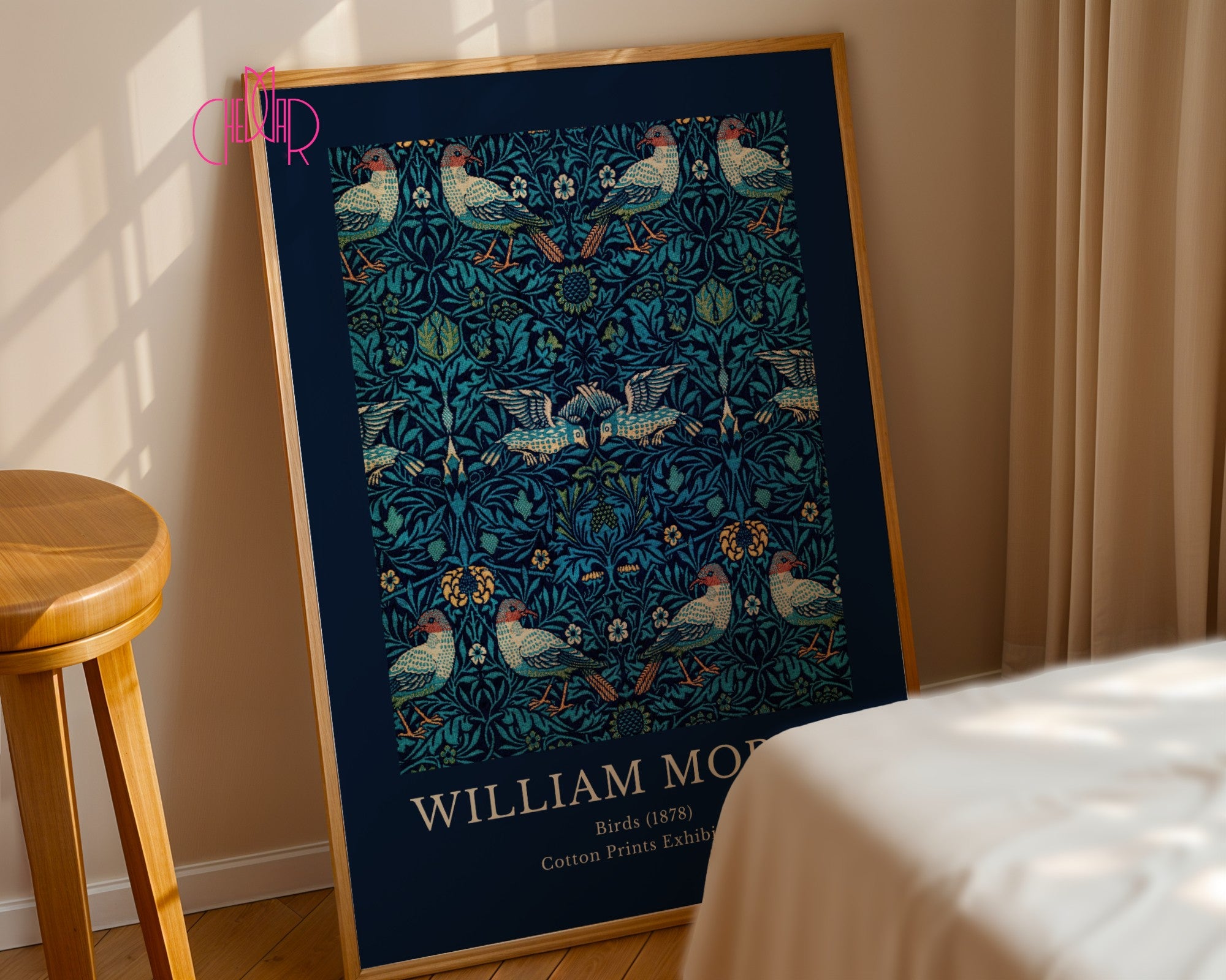 Plakat William Morris Cotton Print Exhibition Birds 1878, ptaki