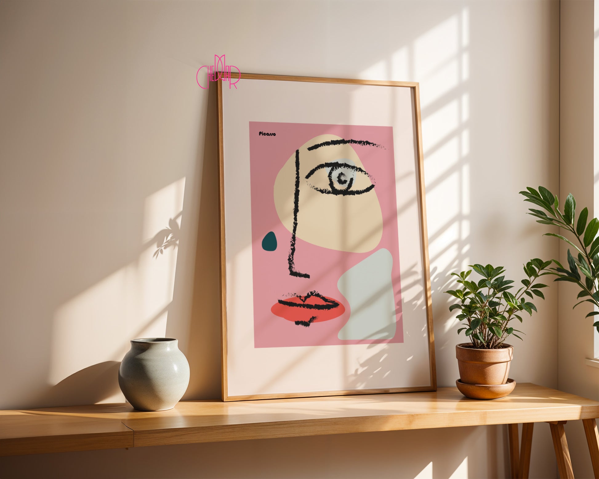 Pablo Picasso – Pink Abstract Face & Bold Expressions