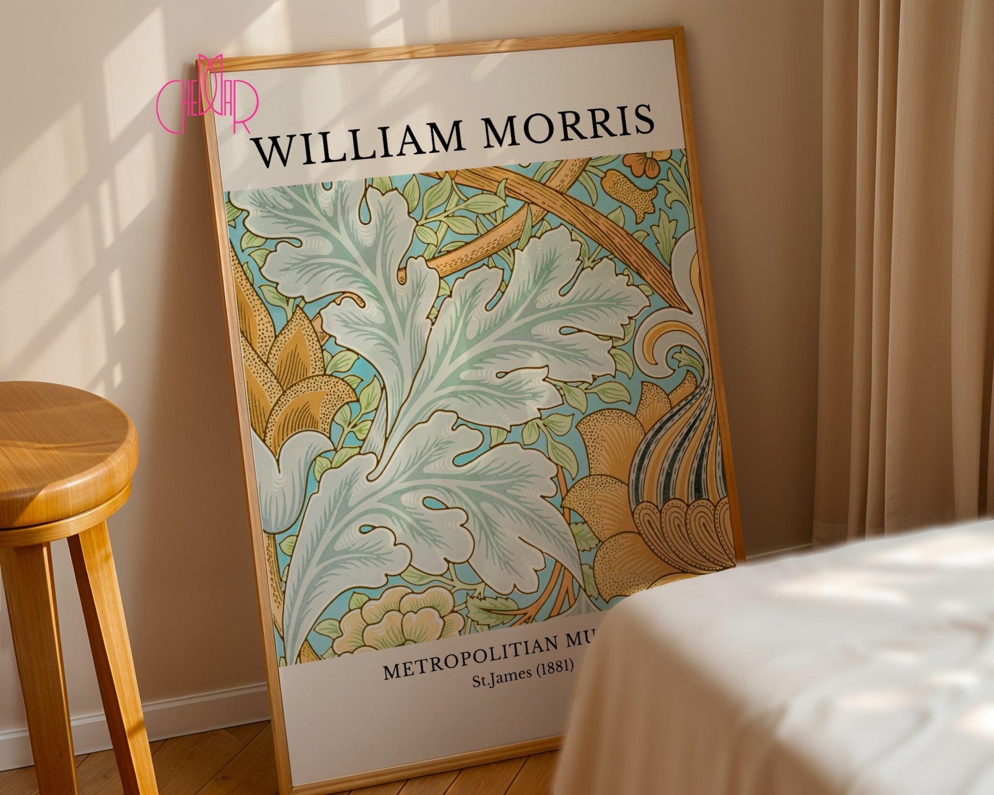 Plakat William Morris Metropolitian Museum, St.James 1881, kwiaty