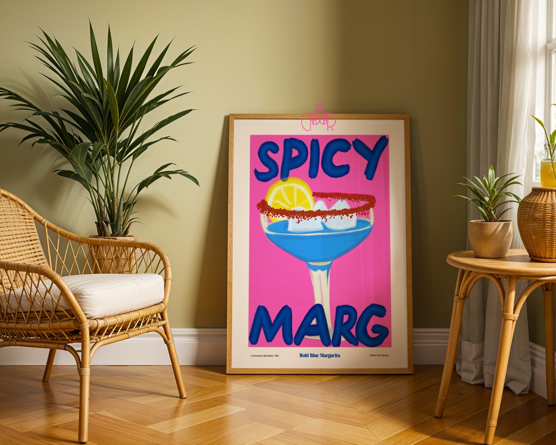 Plakat Spicy Marg,, Bold Blue Margarita, sztuka współczesna