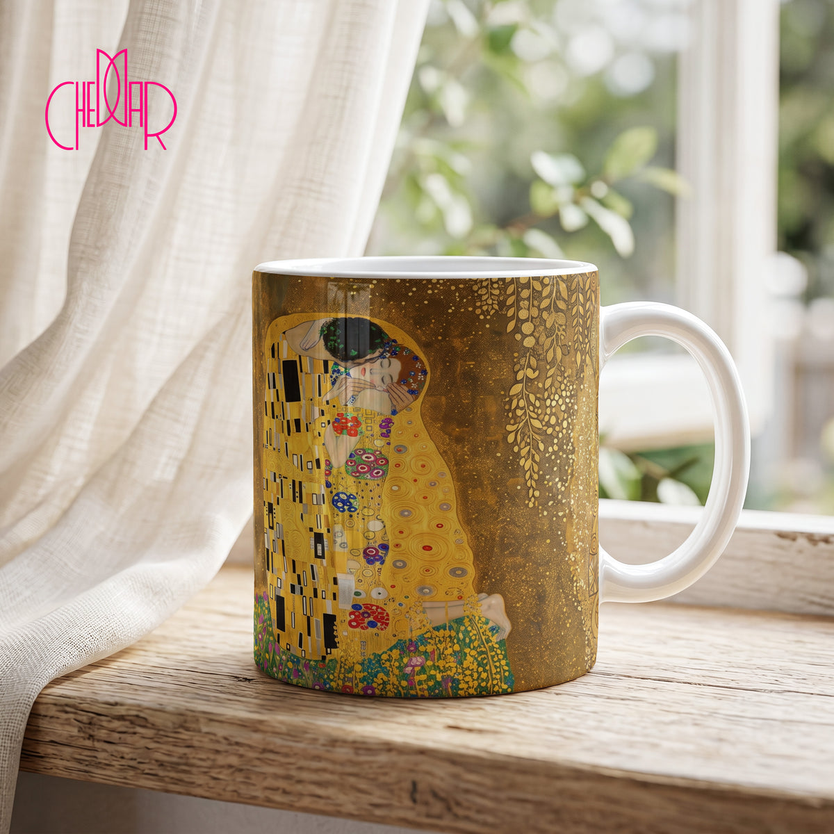 Gustav Klimt The Kiss (1907-1908) - Kubek Ceramiczny Artystyczny | CheddarArt