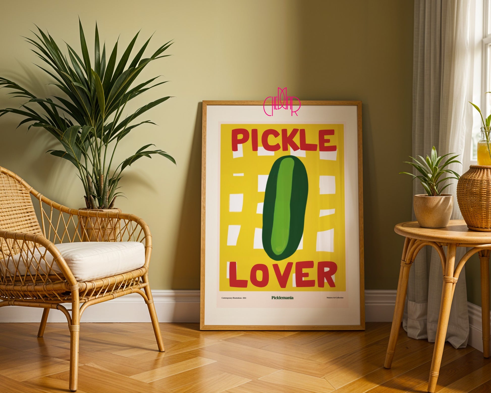 Plakat Pickle Lover, miłośnicy pikli, modernizm, sztuka współczesna,