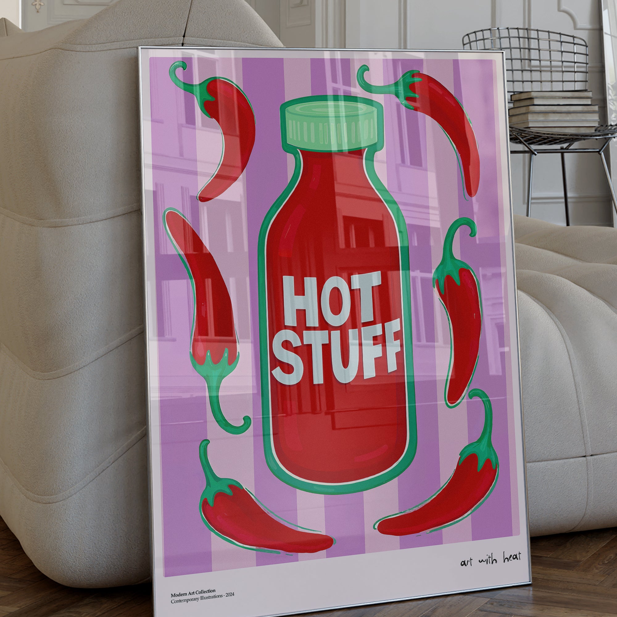 Plakat Hot Stuff, Art with Heat, modernizm, sztuka współczesna